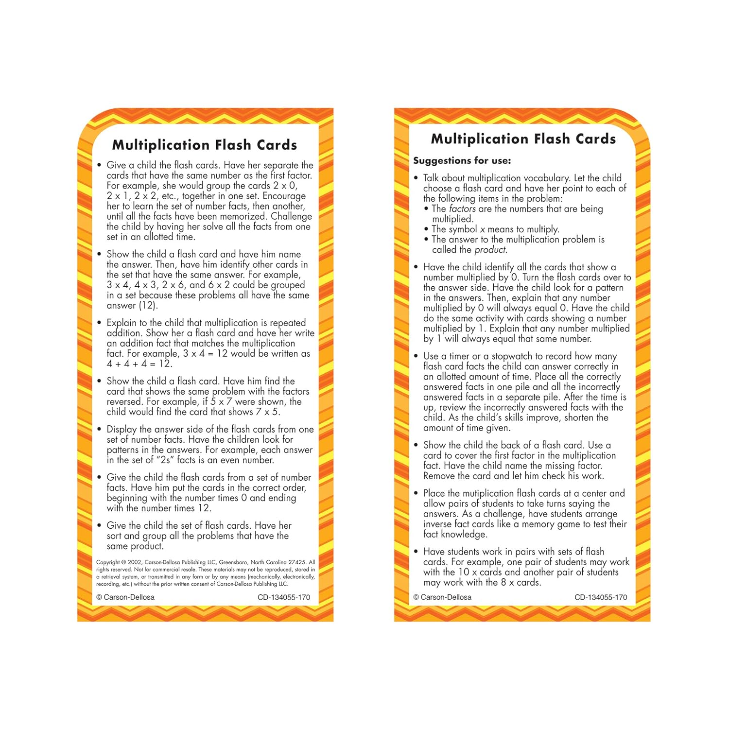 Carson Dellosa Multiplication Flash Cards&mdash;Grades 2-5 Double-Sided Cards, Multiplying All Math Facts from 0-12, Elementary Mathematics Practice (169 Pc) image number 6