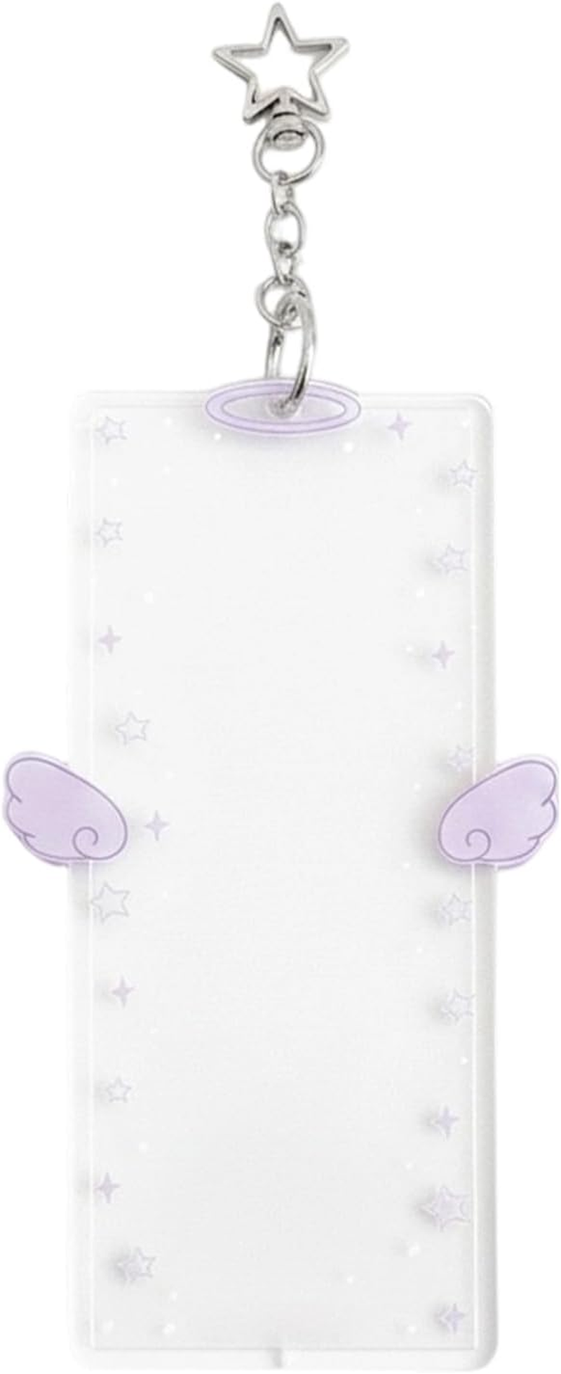 Photo Keychain Holder,17X9Cm Cute DIY Cartoon Wing Clip,Clear Acrylic Photo Keychain Holder - for Men Kids Girls Friends Key Bag Purse Wallet Pocket Valentines Day