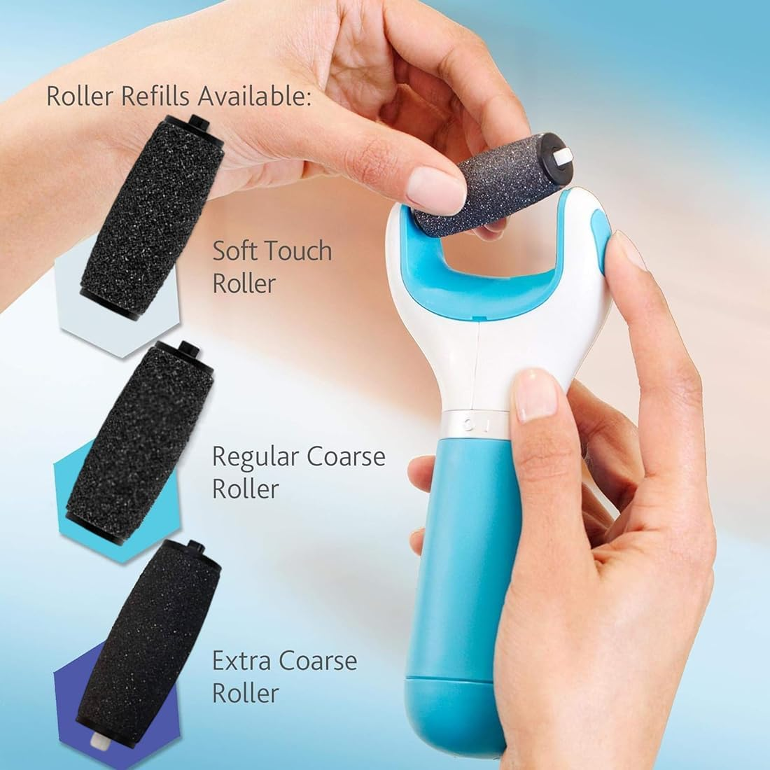 EYVRPAU 12 Pack Replacement Foot Scrubber Head Rollers 3 Roughness Pedicure Roller Callus Remover image number 4