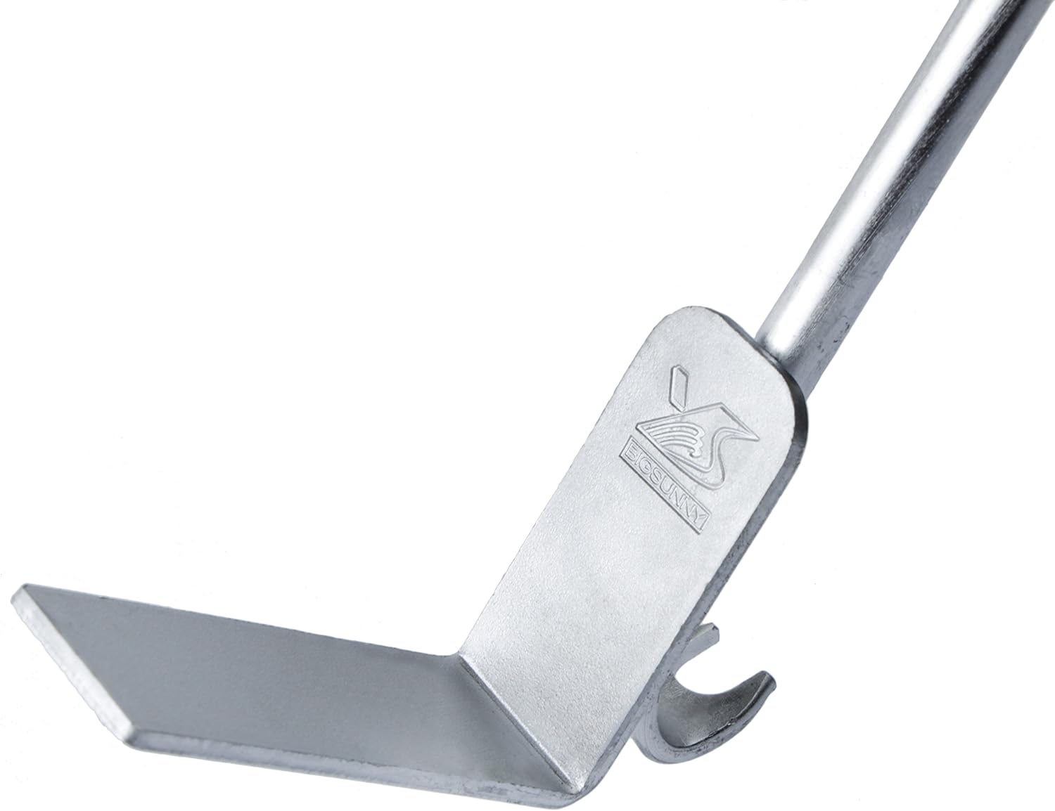 MSY BIGSUNNY 2 in 1 Satinless Steel Ash Rake for Grills, Big Green Egg, Charcoal Grills Tool with Rack Lifter, Ash Tool (18" Ash Rake) image number 5