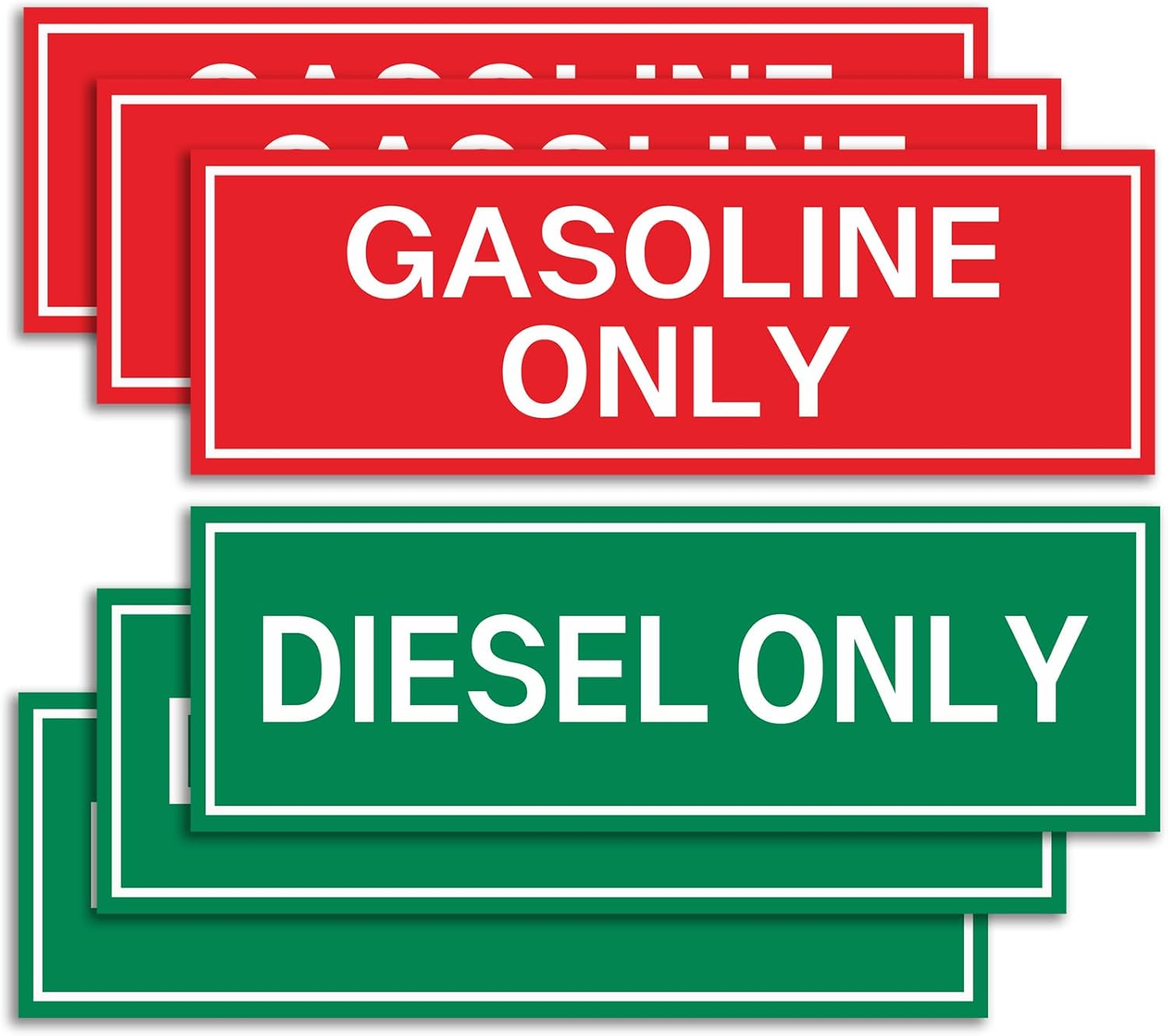 6-Pack Diesel Only & Gasoline Only Sticker Sign - Fuel Storage Decals/Fuel Can Marker | Weatherproof Adhesive Decal for Your Truck, Tractor, Fuel Can - 6X2Inch image number 6