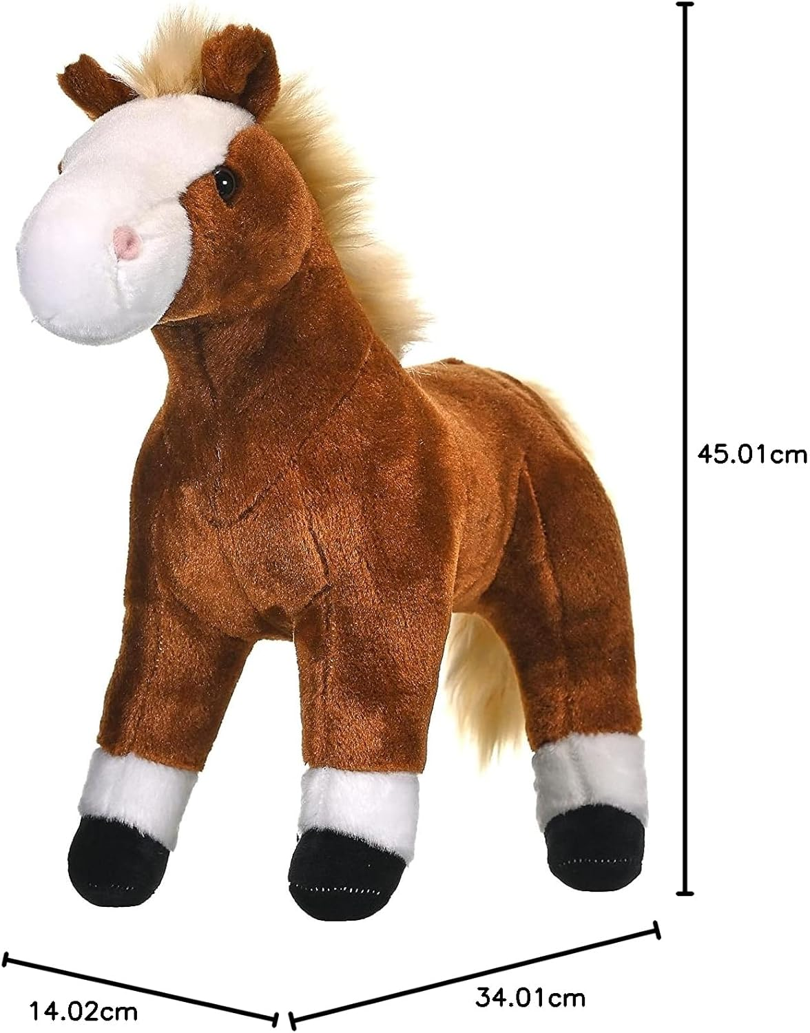 Wild Republic Cuddlekins Standing Brown Horse, Stuffed Animal, Plush Toy, Gifts for Kids, 12" image number 6