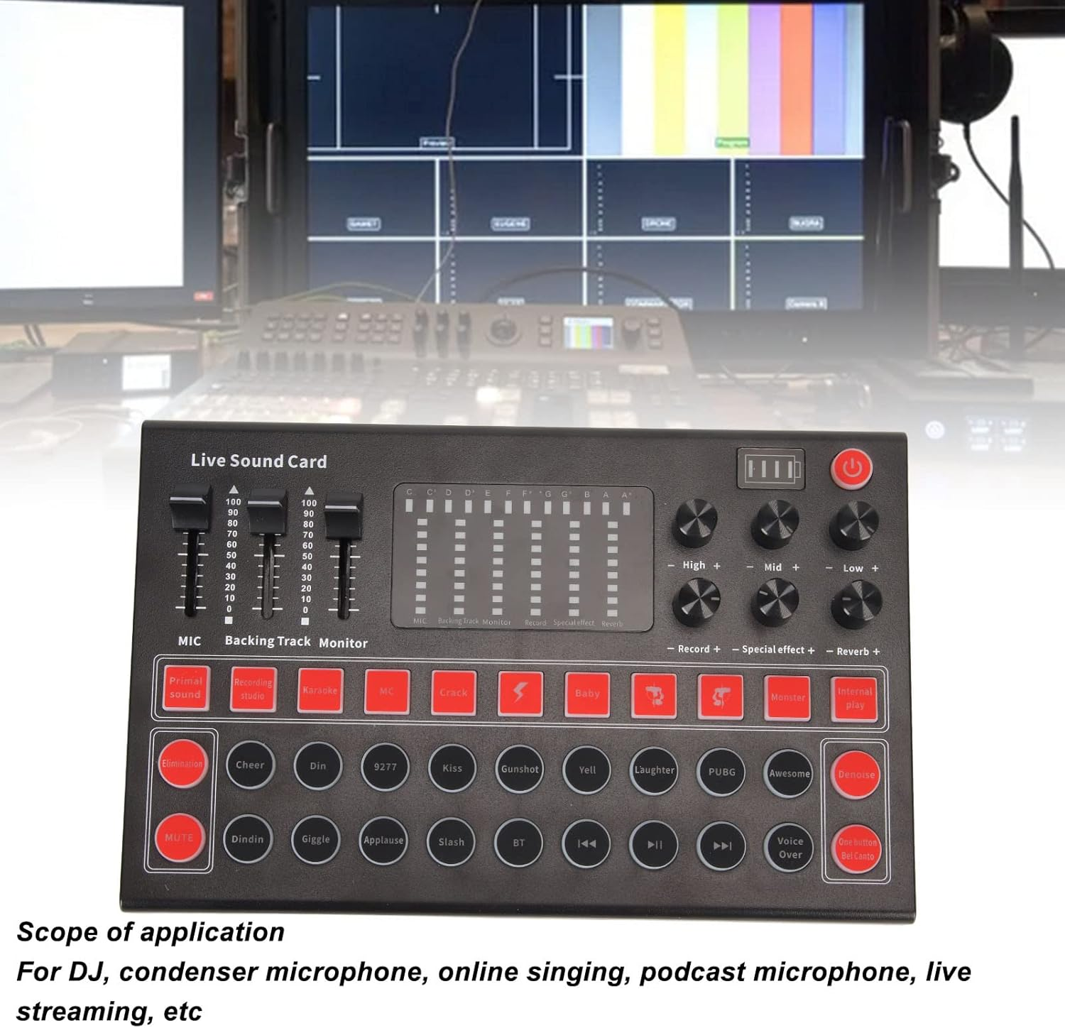 M9 Live Sound Card Voice Changer with Effects, Portable Professional Audio Mixer Plug and Play Supports 99% of Apps, DJ Mixer for Streaming Guitar Singing image number 2