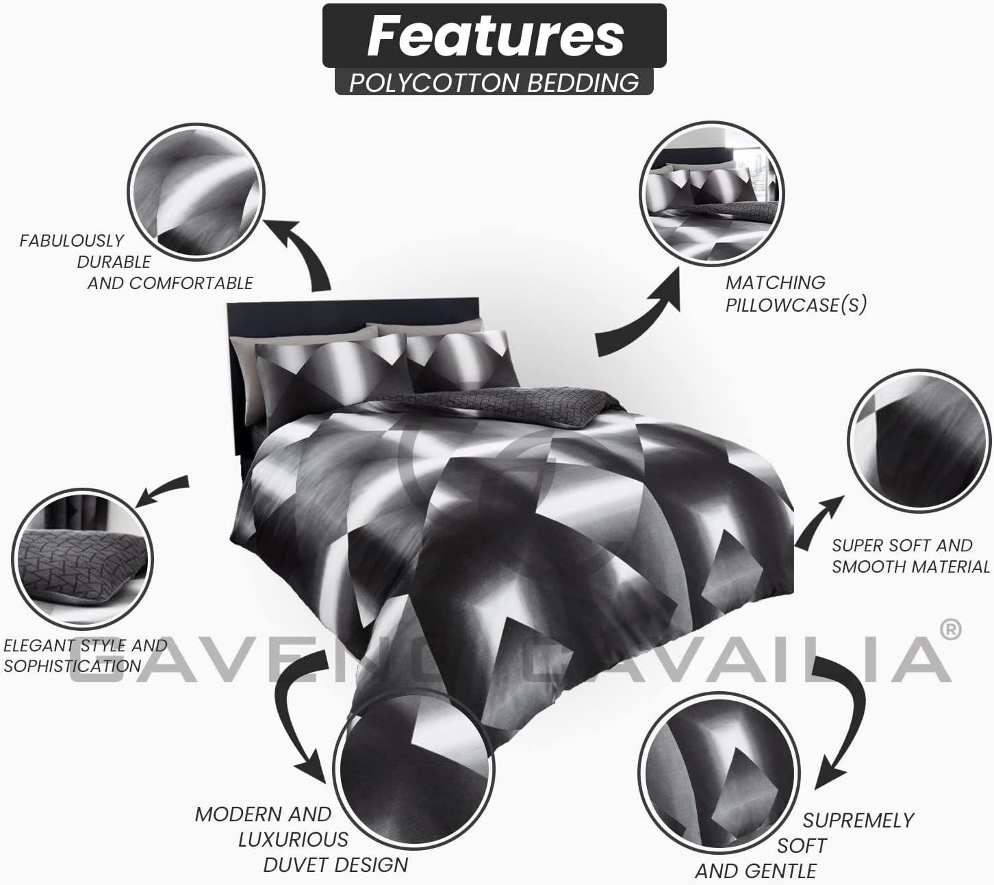 GC GAVENO CAVAILIA Premium 3D Forest Duvet Cover, Soft & Cosy Wildlife Luxury Bedding Animal Quilt Set, Triangle, Single image number 6