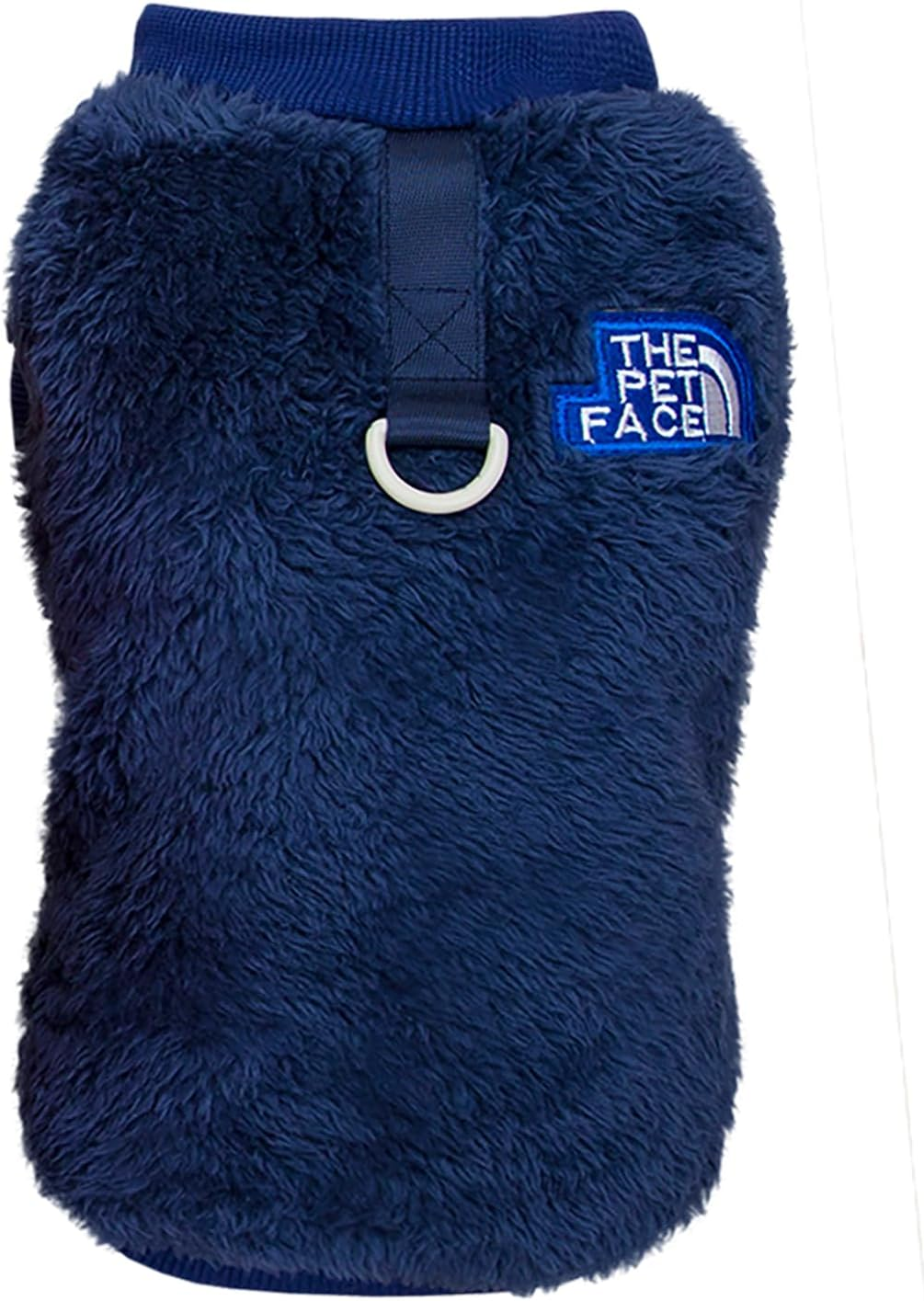 Izefia Dog Sweater Clothes Apparel Fleece Woolen Sweaters Winter Warm Sweat Shirt Soft Pajamas Trendy Pet Face Pattern Vest Sweater for Small Dog Medium Cat Blue S