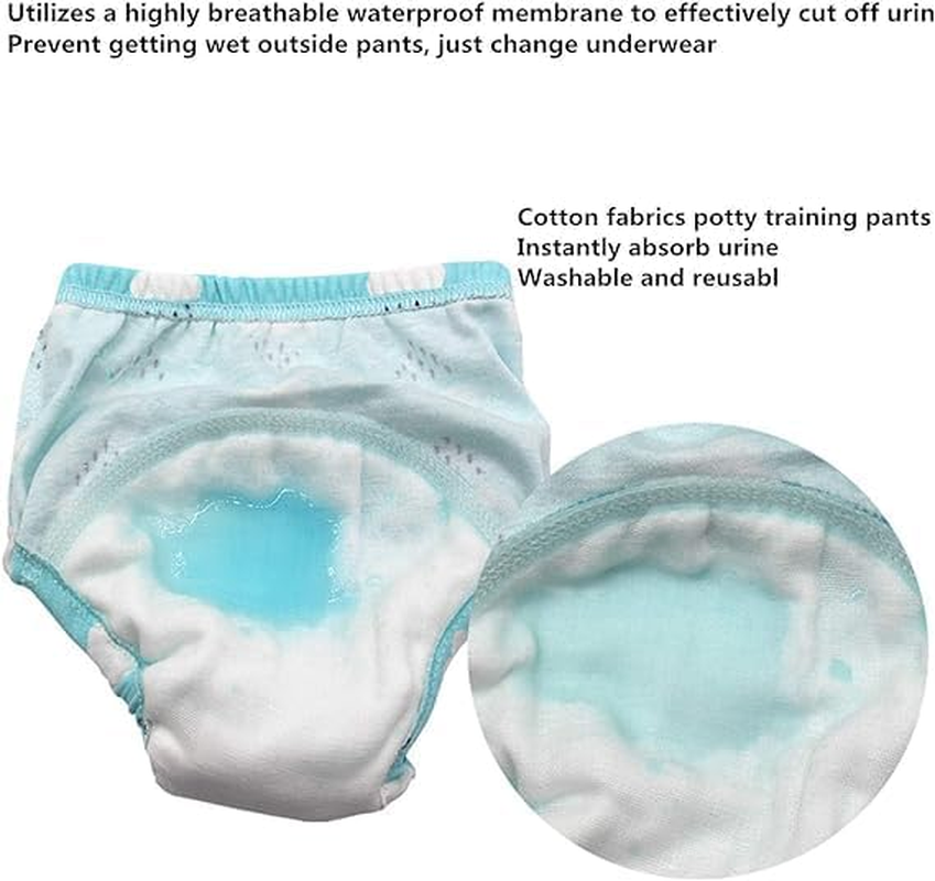 ZONEY 6 Packs Baby 6 Cotton Reusable Training Pants, Potty Training Underwear for Boy and Girl, Learning Designs Training Underwear Pants image number 2
