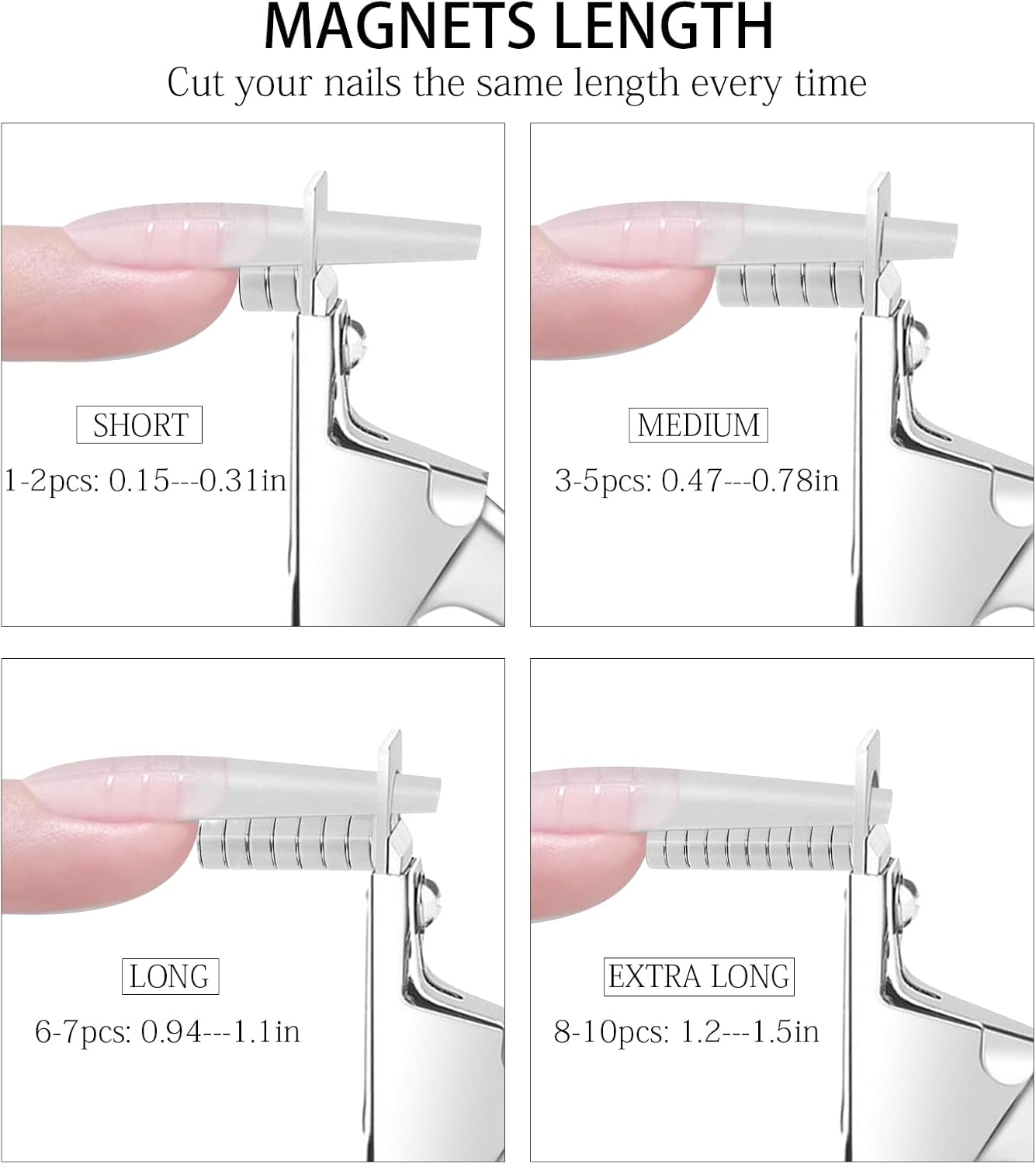 C12Rtive Acrylic Nail Clipper with Magnets,Nail Clippers Acrylic Nail Cutter,Nail Cutter for Nail Tips with 10PCS Sizer Magnets,Manicure Tool for Salon or Home Nail Art(Blue)