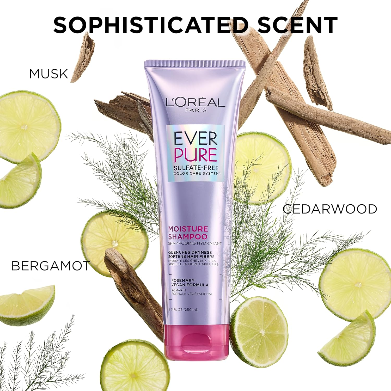 L'Or&eacute;al Paris Everpure Moisture Sulfate Free Shampoo and Conditioner for Color-Treated Hair, 8.5 Ounce (Set of 2) image number 2