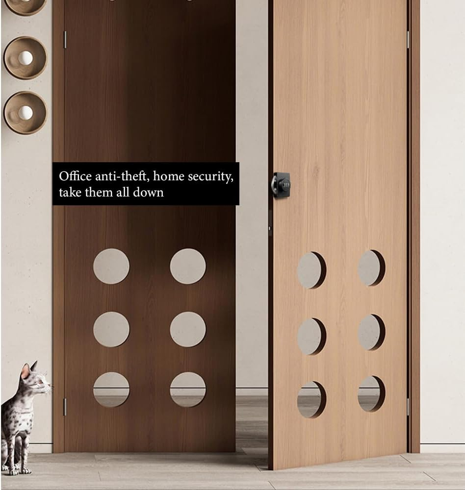 Black Keyless Combination Cabinet Lock, Anti-Pry 3-Digit Security for Swinging/Sliding Door, Bedroom, Office,Locker, Closet, Child Safety, Easy Installation image number 5