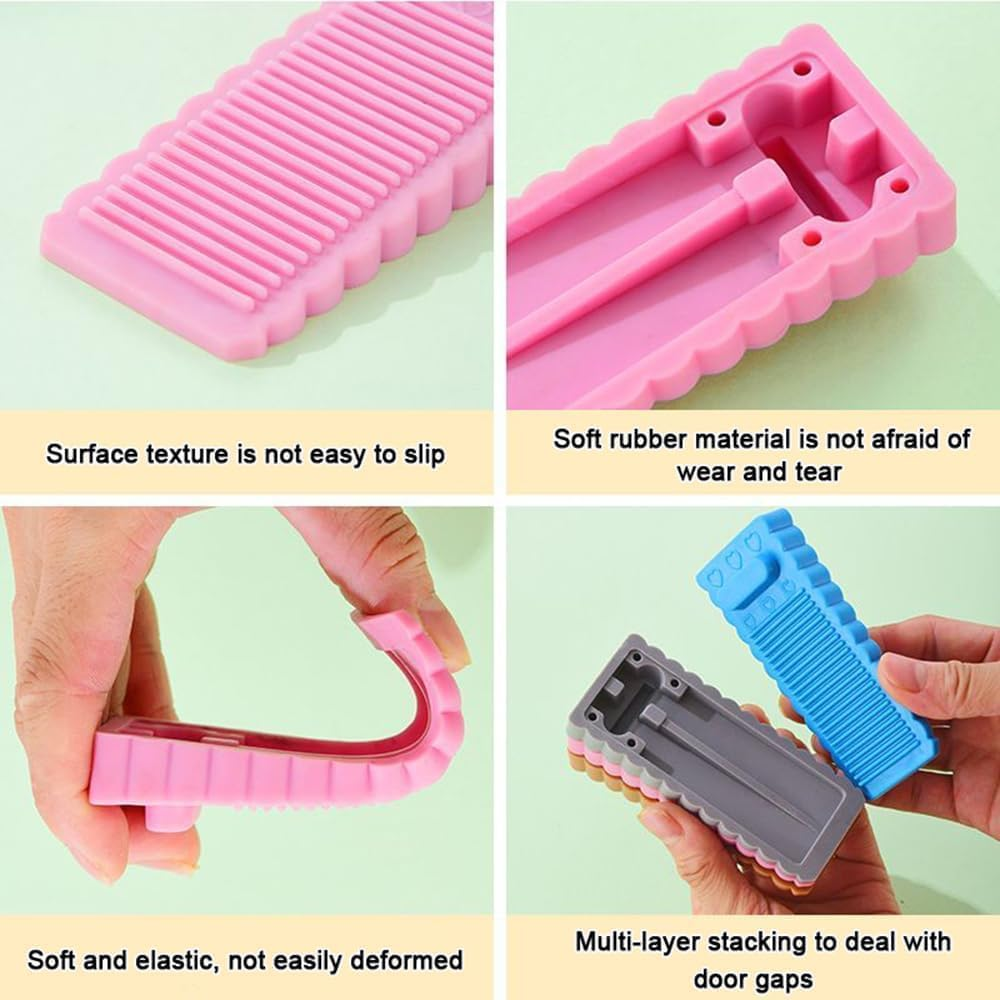 8PCS Rubber Door Stoppers, Heavy Duty Rubber Door Wedge Height Adjustable,No-Slip Doorstop Door Stoppers Floor Suitable for Bottom of Door image number 6