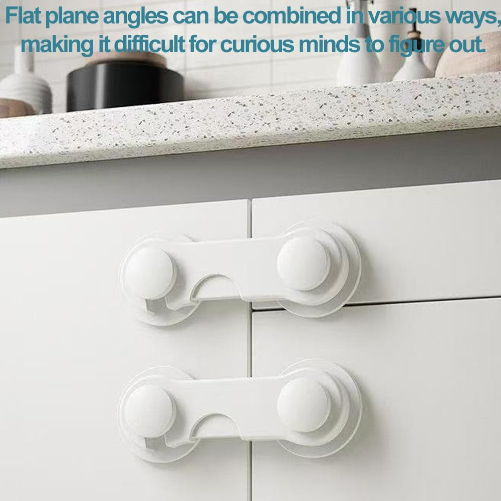 10 Pack Cabinet Locks for Babies, Uandhome Child Safety Locks Drawer Locks Baby Proofing Baby Cabinet Safety Latches Kitchen System with Strong Adhesive Tape