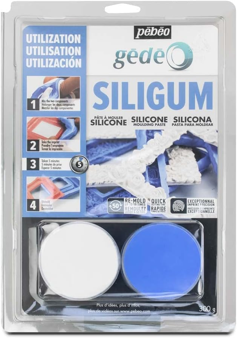 PBO P&eacute;b&eacute;o-G&eacute;d&eacute;o 100 G-Siligum Special Making Moulding Paste Small Dimensions & Flat Decorations Silicone for Very Fast Set, Gr