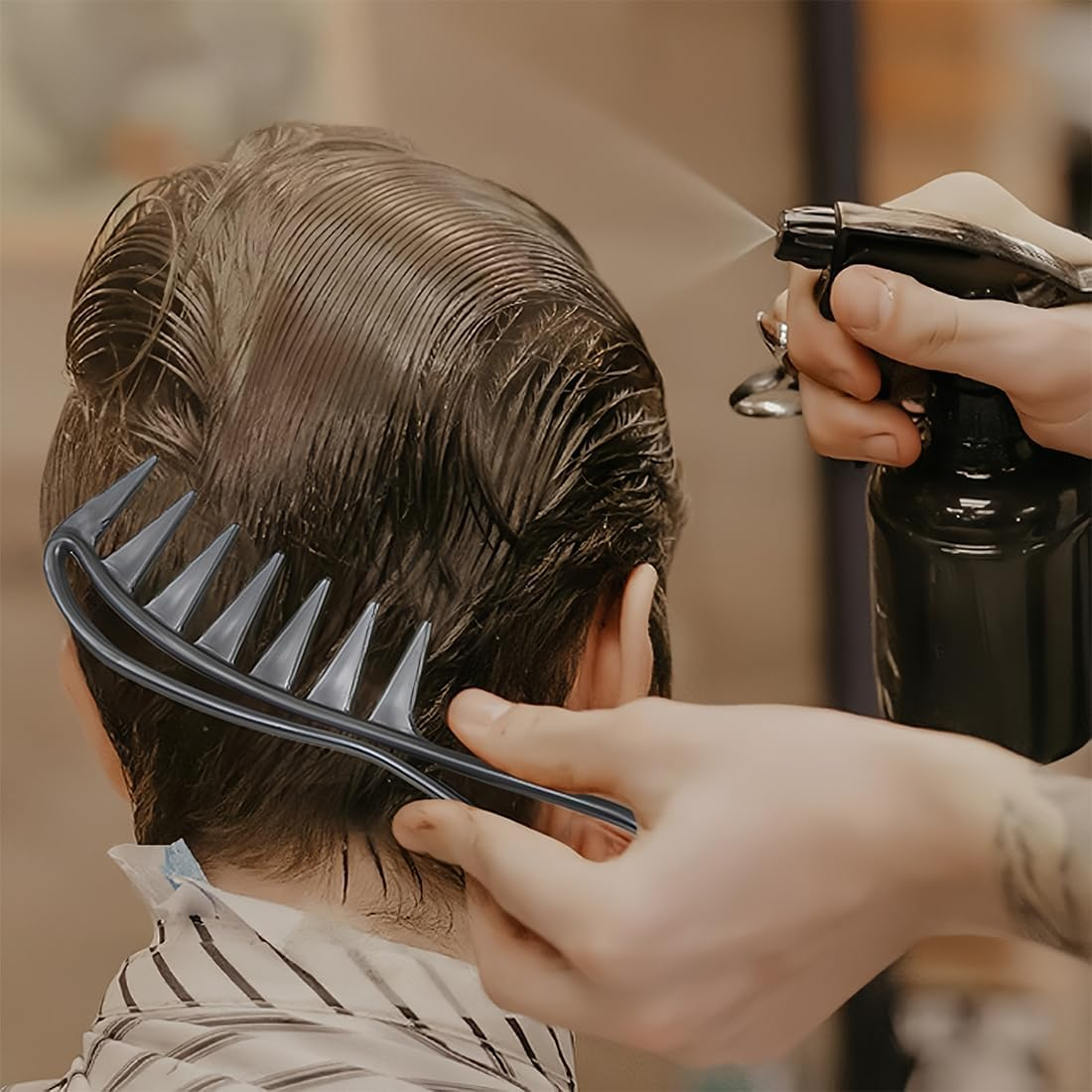 3 X Professional Hairdressing Comb, Wide Comb, Double Sided Wide Coarse Tooth Comb, Antistatic Retro Wide Tooth Comb Hair Comb Styling Hair Combs for Curly Wet Long Hair image number 1