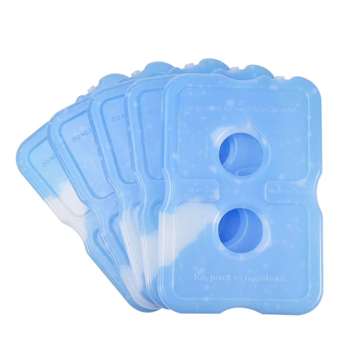 Cold Ice Pack Brick Reusable Long Lasting Cool Slim Thin Freezer Pack Cooler for Lunch Boxes Bag Canned Soda Beer Camping(200G,Set of 5)