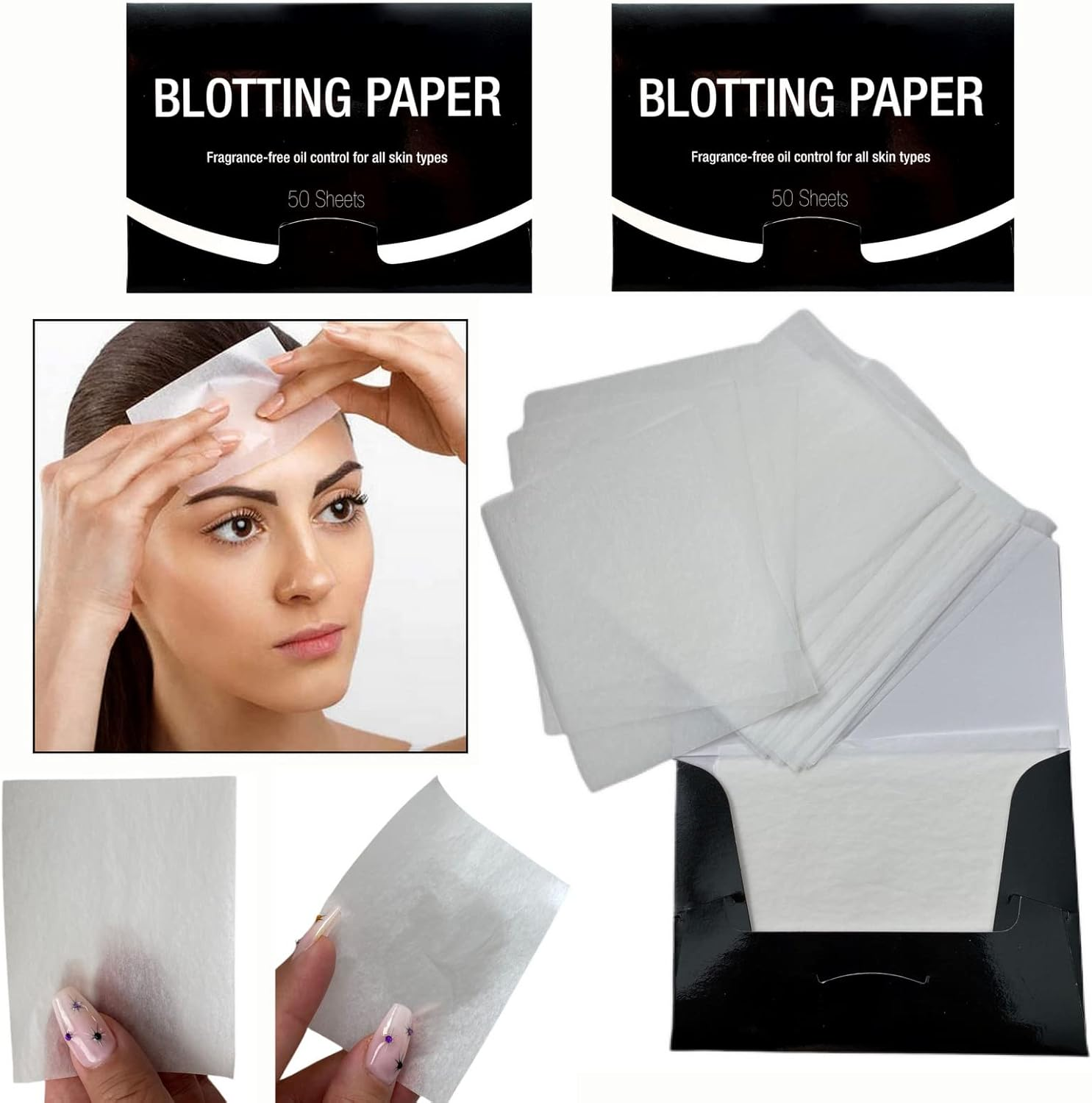 2 Pks FRAGRANCE-FREE Unscented Natural Abaca Blotting Paper - 100 Oil Blotting Sheets - Makeup Friendly UNISEX Oily Skin Shine Blotter Photography Zoom Meetings Travel Gym School - MADE in TAIWAN