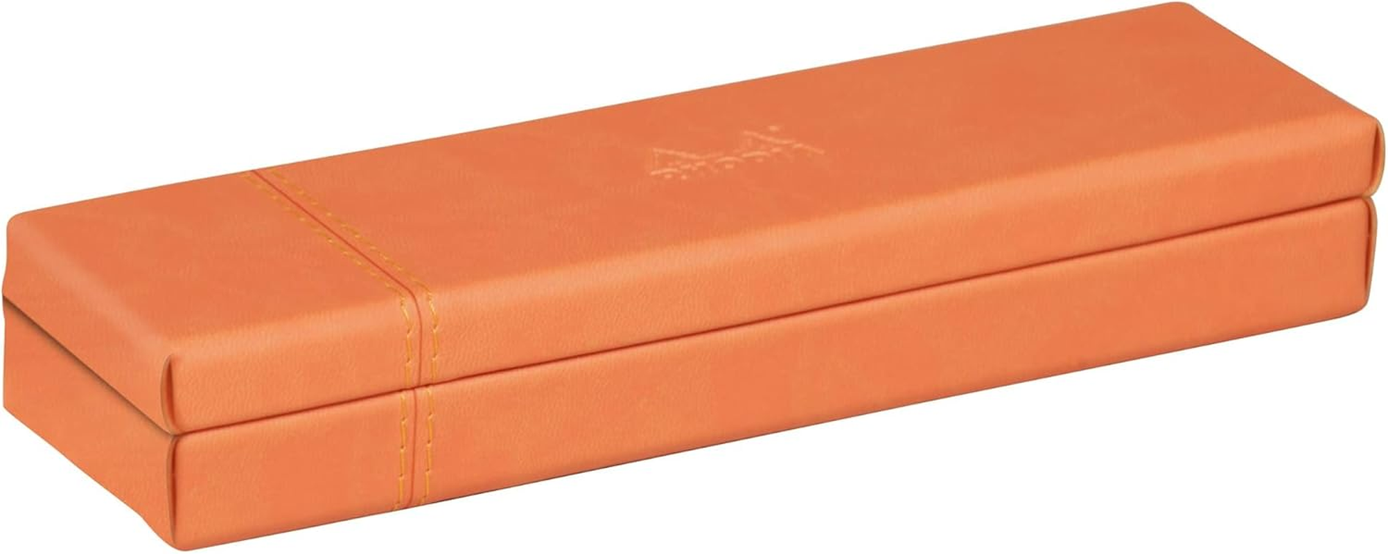RHODIA 318877C - Turquoise Pencil Case - 21X5.5X3 Cm - Orange Saddle Stitching - Faux Leather Exterior - Rhodiarama Home Office Collection - Office Organization & Design Storage - Chocolate image number 7