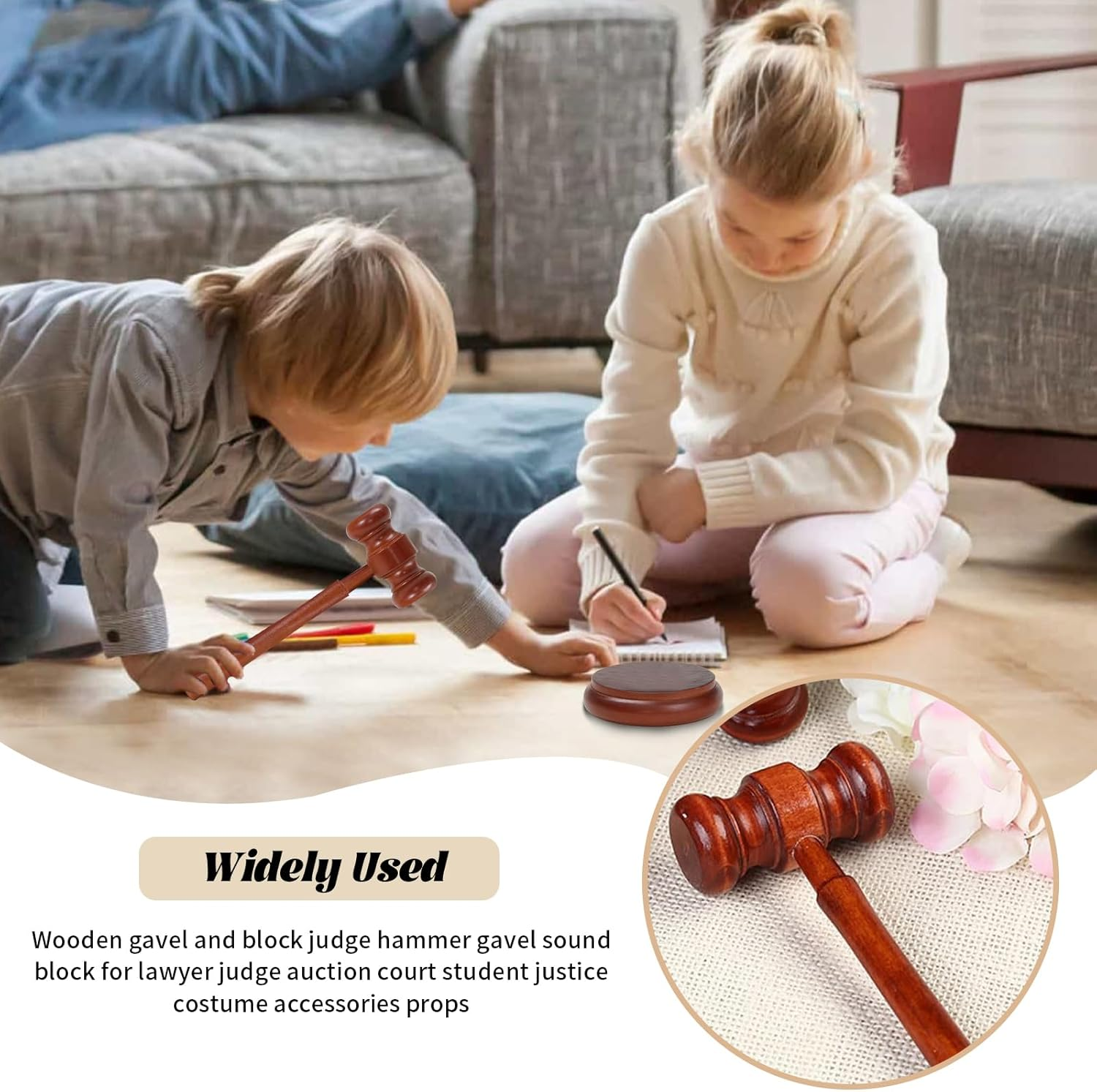 Wooden Judge Hammer & Sound Resonance Block Set, Gavel Auction Hammer, Judge Hammer, Gavel Lawyer Gift Hammer, Attorney Auction Sale Hammer for Auction Selling by Judges Associates Sale Meetings (1) image number 4