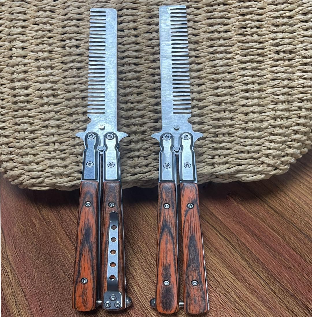 1 Pcs Metal Stainless Steel Durable Folding Butterfly Comb Gift N2 Set image number 3