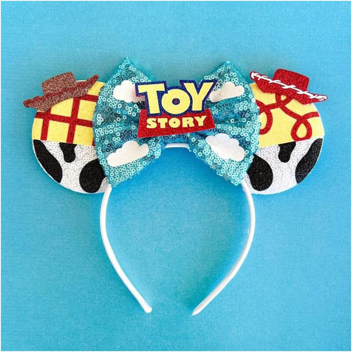 Atvscay Buzz Light Year Mouse Ears Headband Classic Sequin Ears for Toy Story Inspired Party Girls Costume Hair Accessories image number 4
