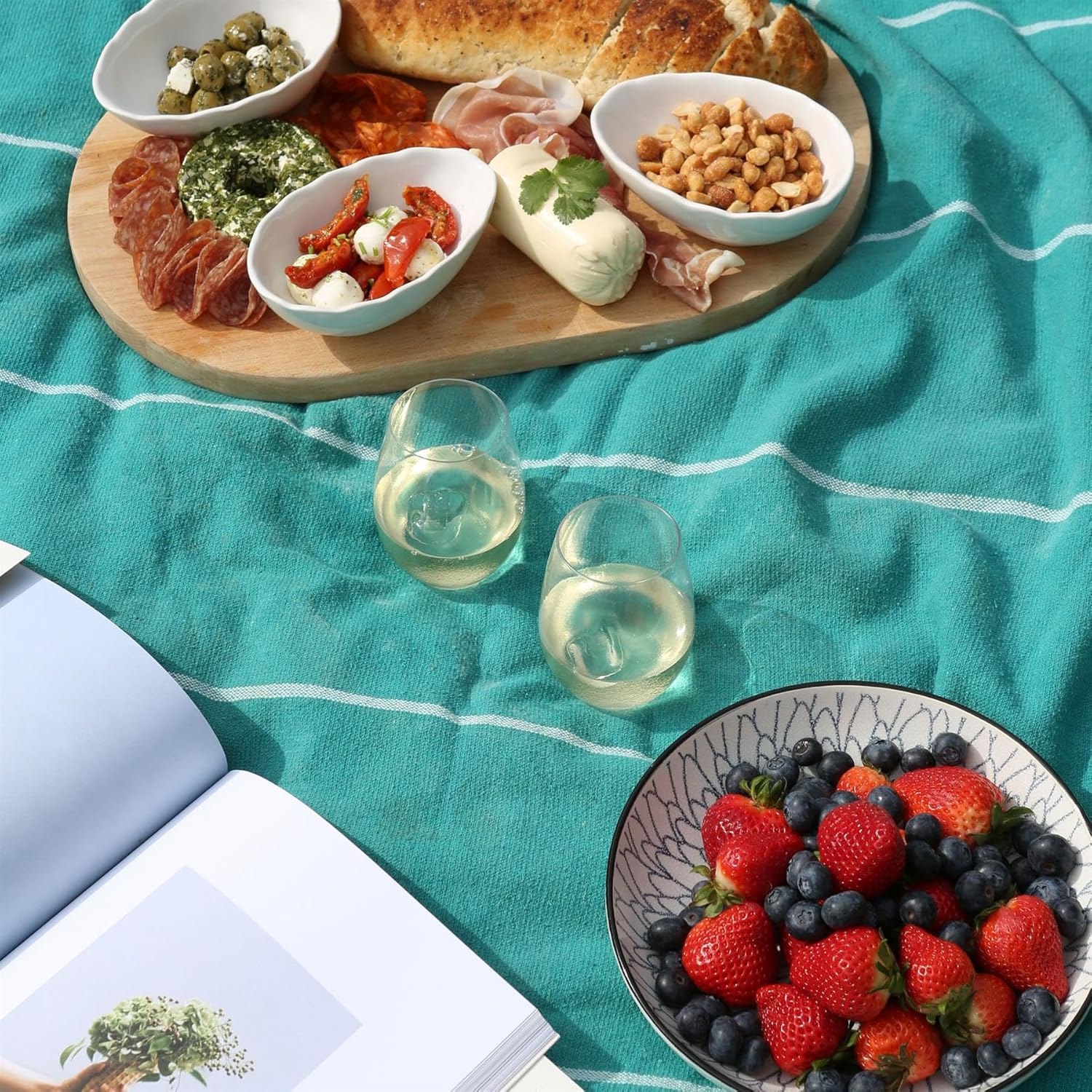 Argon Tableware Reusable Plastic Glasses - 300Ml - Pack of 12 - Stemless Wine Glasses - Clear Cocktail Champagne Tumbler Drinking Cups for Garden, Parties, Weddings, BBQ and Picnic image number 5