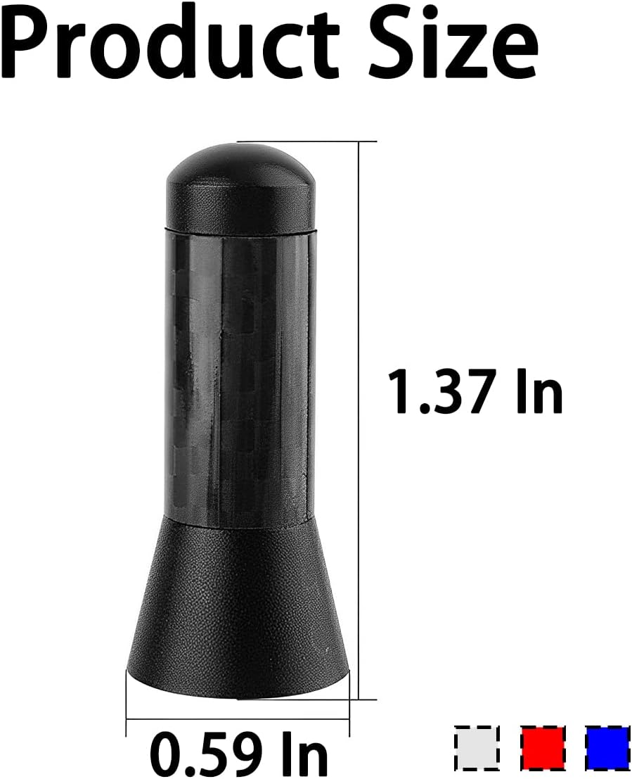 Car Short Antenna, 3.5Cm Aerial Universal Car Stubby Antenna, Carbon Fiber Car Mini Antenna with Aluminum Alloy Threading, Auto Replacement Accessories for FM AM Radio Reception (Blue) image number 6