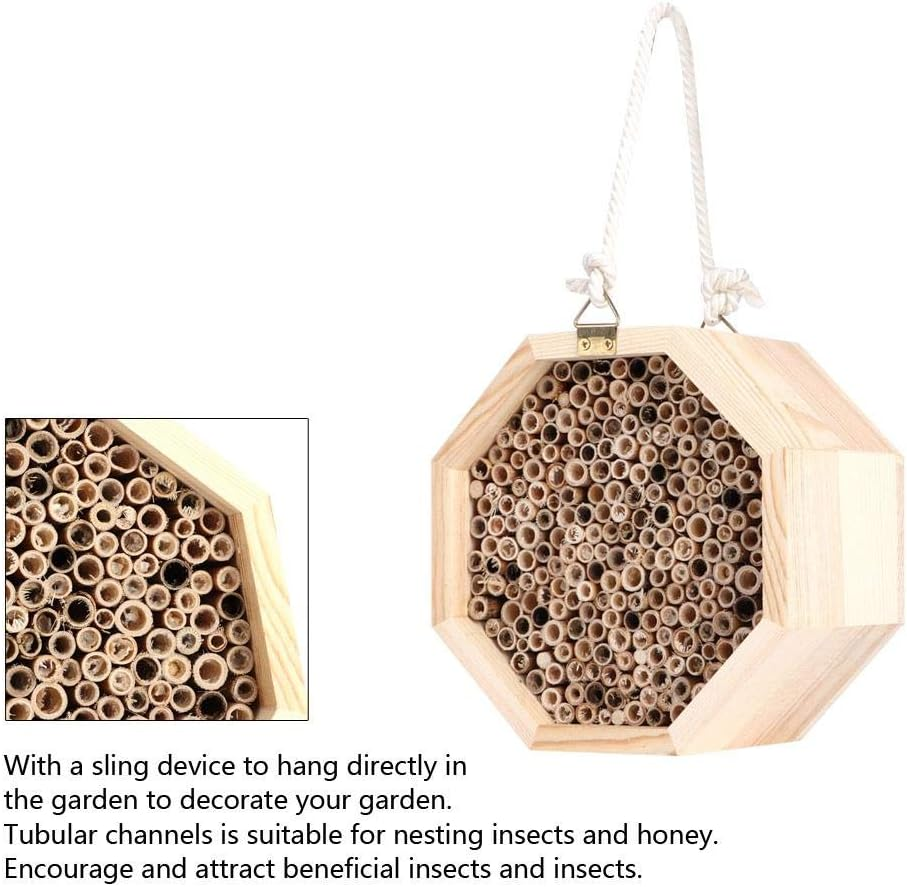 Insect Hotel Insect House, Wooden Bee House, Bee Nesting, Wood Bug Room for Garden for Outdoor Yard Decoration image number 2