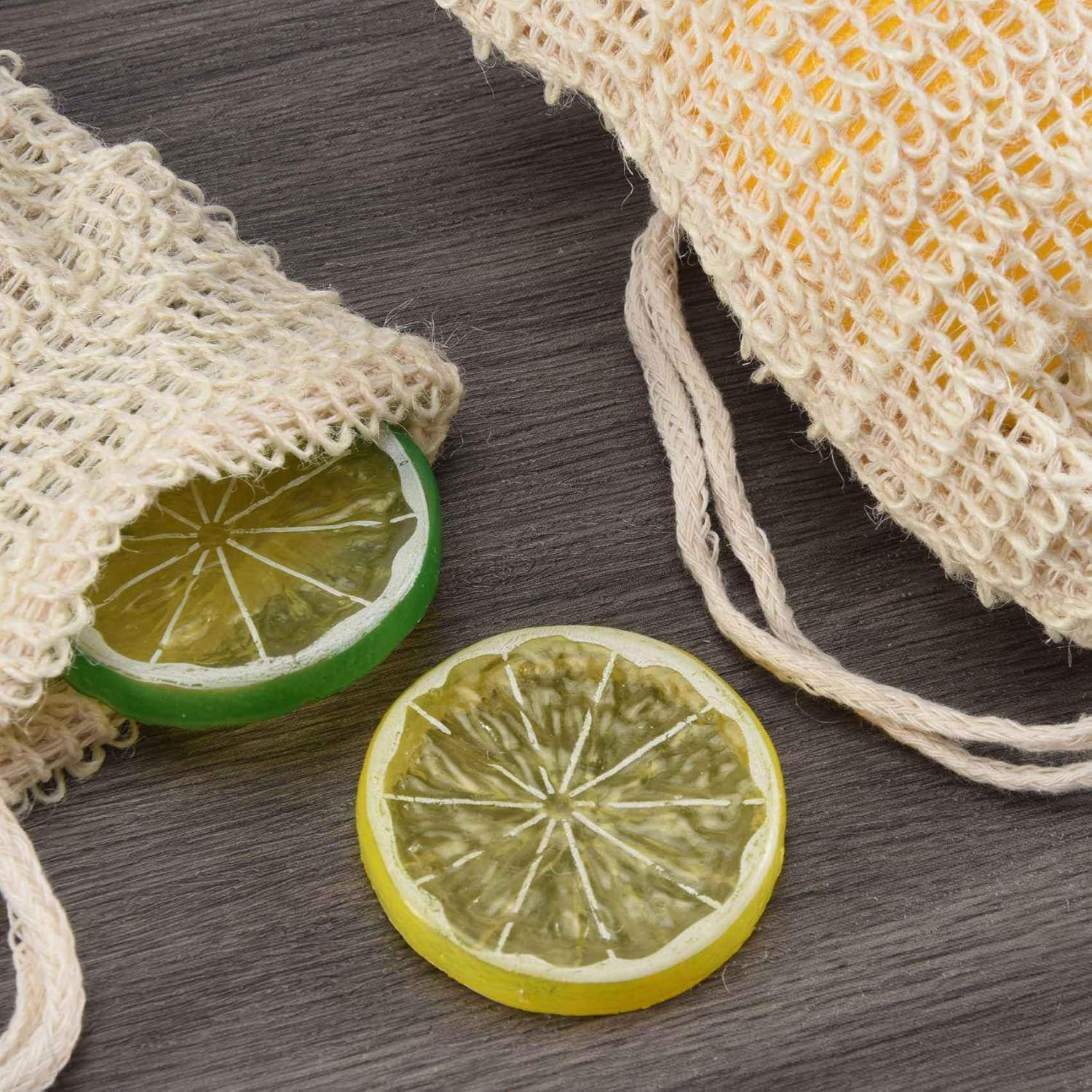 300Pcs Shower Bath Sisal Soap Bag Natural Sisal Soap Bag Exfoliating Soap Saver Pouch Holder