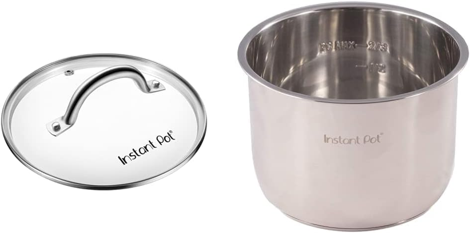 Instant Pot Genuine Tempered Glass Lid, Clear, 5.7L & Genuine Stainless Steel Inner Cooking Pot, 5.7L image number 2