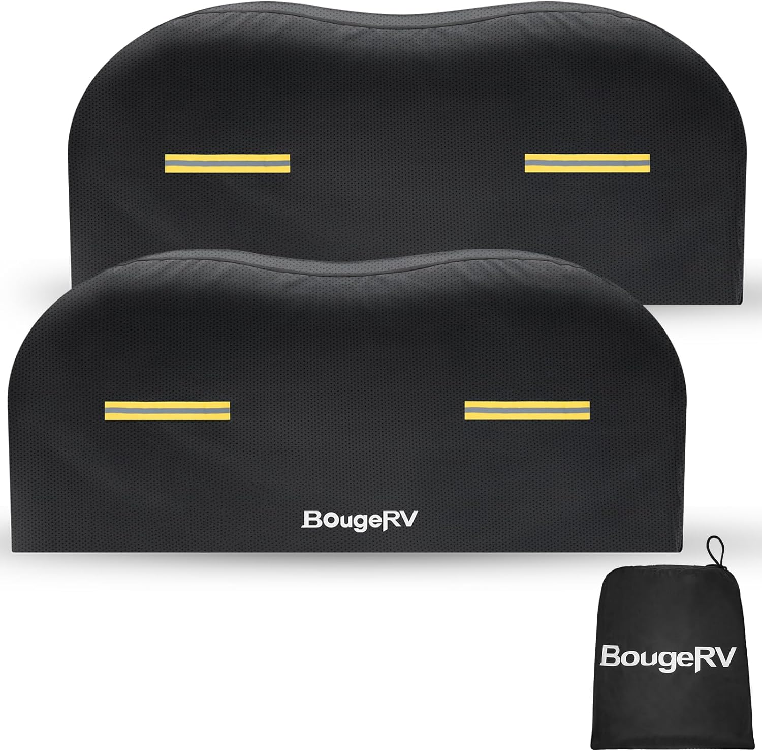 Bougerv RV Tire Covers, Dual Axle Wheel Cover (2 Packs) Fits 30"-33" Diameter Tires, Black Waterproof Anti-Uv Tire Covers RV Accessories for Rv/Trailer/Truck/ image number 1