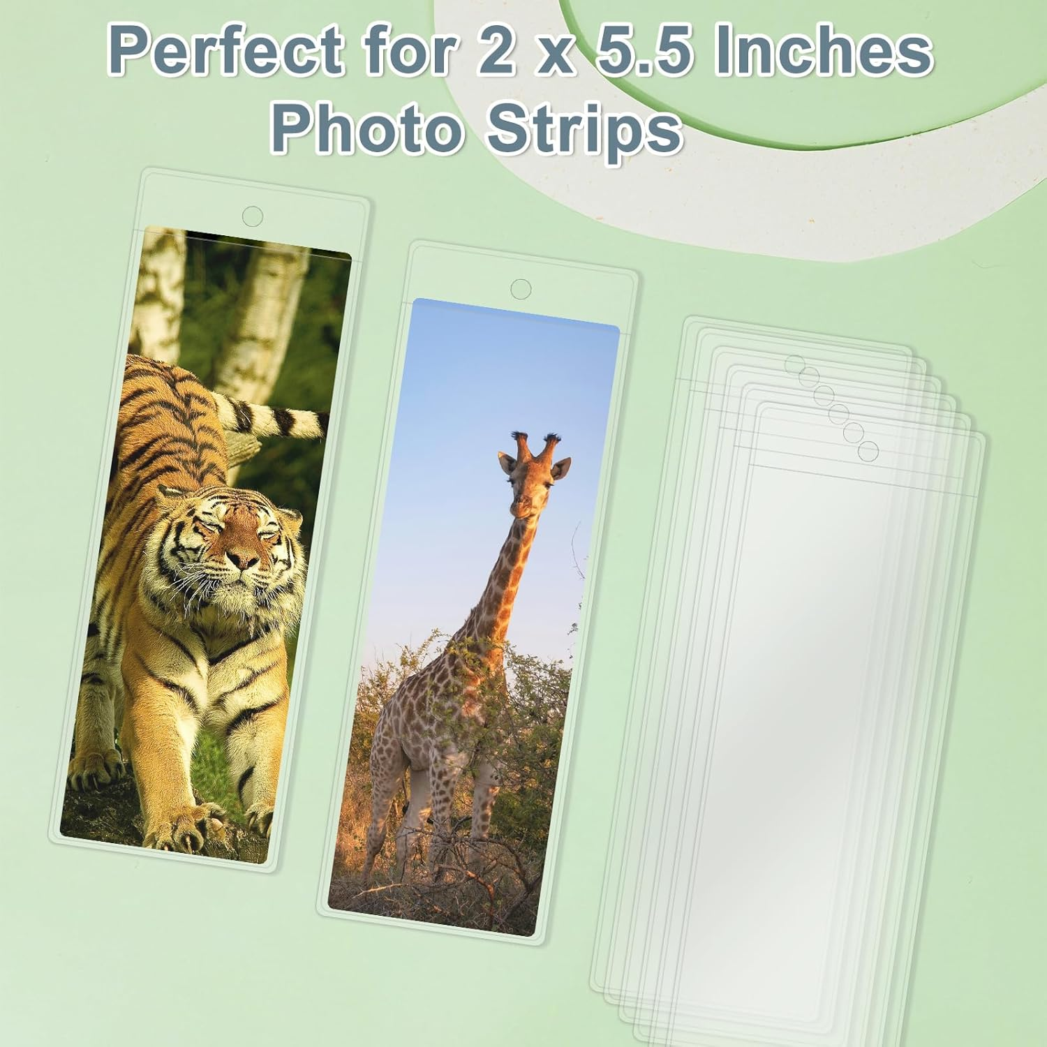 DSYIL Clear Bookmark Sleeves, 200 Pcs Plastic Bookmark Holder, DIY Bookmarks & Photo Strips, 2.37 X 6.3 Inches image number 4