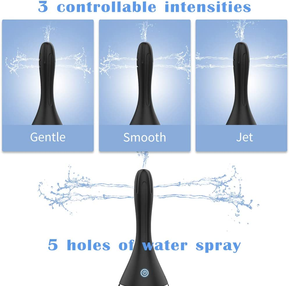 Automatic Electric Enema Bulb with 3 Speeds - Adorime Rechargeable anti Back-Flow Enema Douche for Men Women Colon Cleansing, Silicone Douche Cleaner Enema Kit Douche Bottles 12Oz image number 2