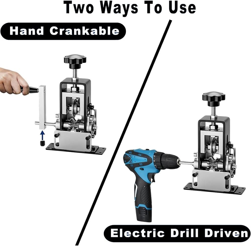 LMSNE Electric Cable Stripper 0.06''-0.98'' Scrap Copper Wire Stripping Machines with Hand Crank or Drill Powered, Portable Aluminum Frame Wire Peeler. image number 2