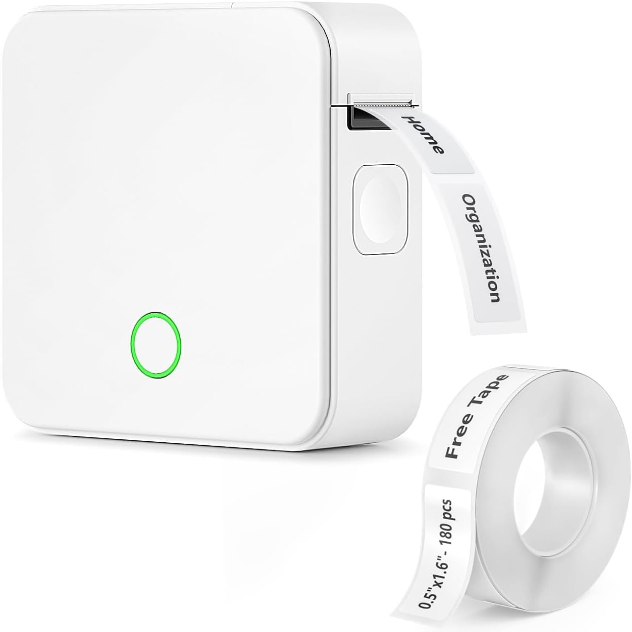 Zovinx Label Maker with Tape, Portable Rechargeable Bluetooth Thermal Label Printer, Support One-Touch Cutting, Wireless Mini Sticker Printer with Versatile App for Home Office School Organization