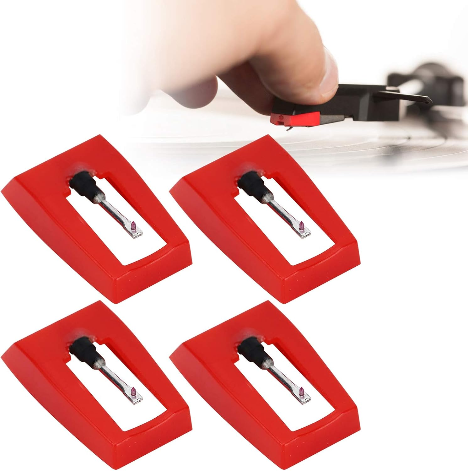 Record Player Needle Turntable Stylus Replacement Turntable Phonograph Vinyl Player More Brand 4 Pack Stylus Needles image number 5
