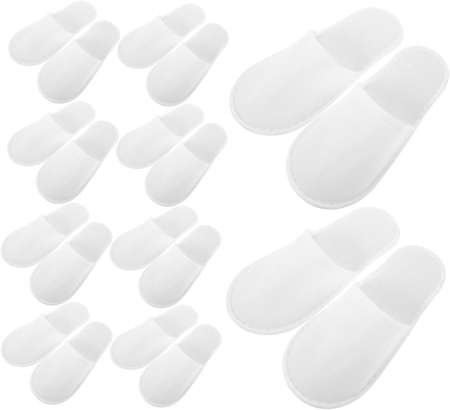Minkissy 28Pairs Disposable Hotel Slippers White Reusable House Shoes for Guests Skid Design for Travel Home and Spa Use Lightweight Portable image number 6