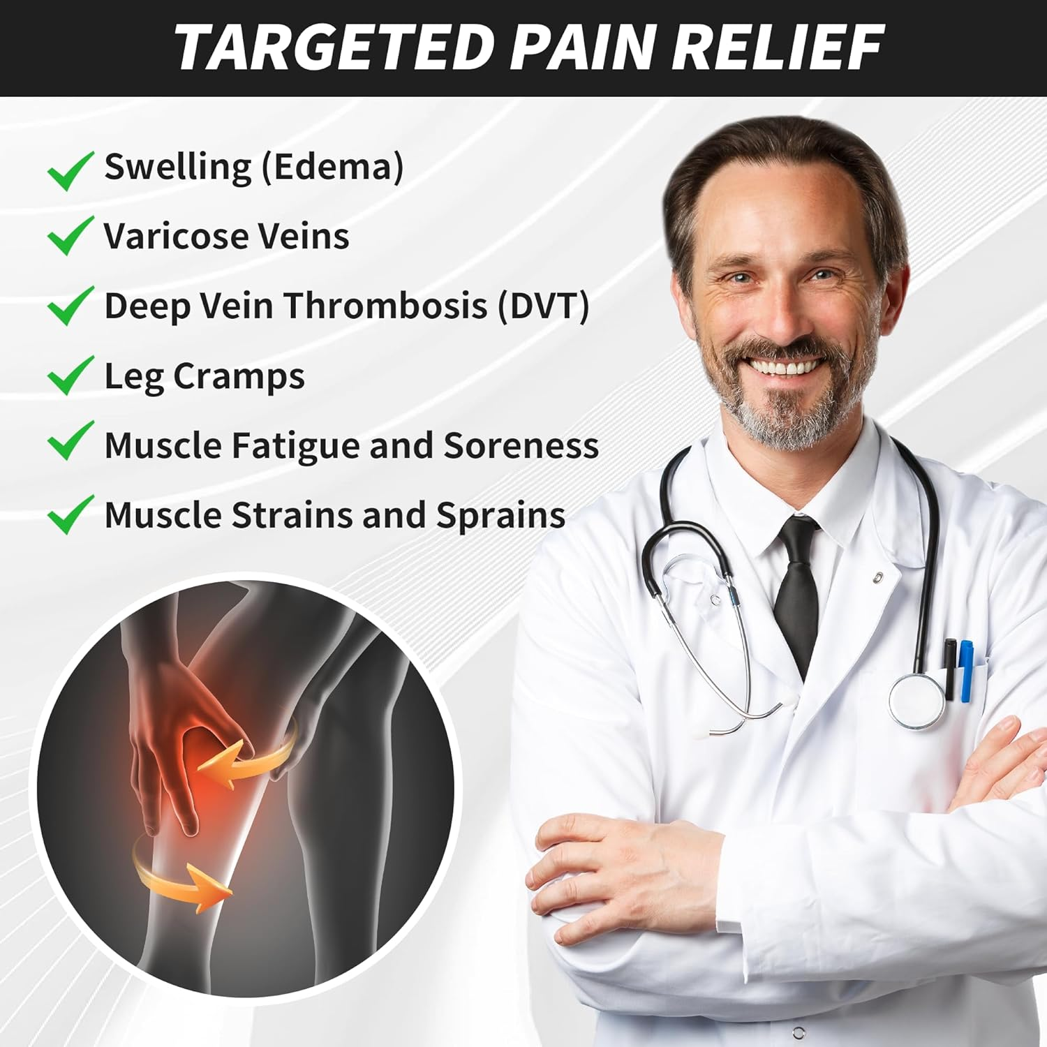 CAMBIVO 2 Pairs Compression Socks for Women and Men, 15-20 Mmhg Knee-High Compression Support Stockings for Swelling, Nurses, Running, Travel, Flight image number 2