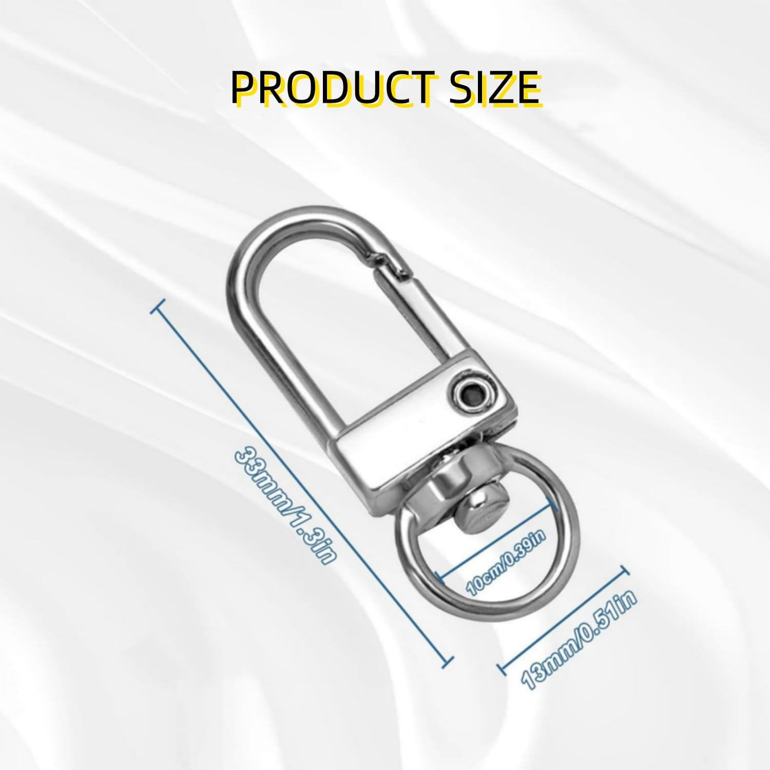 30Pcs Metal Lobster Claw Clasps,360&deg;Swivel Hooks for Lanyards Swivel Key Chains Rings Connector Swivel Lanyard Snap Hook for Handbags DIY Crafts (Silver) image number 2