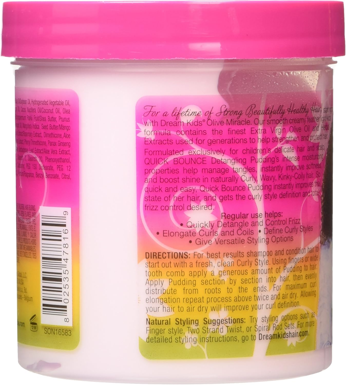 African Pride Dream Kids Quick Bounce Detangling Pudding, 15 Ounce image number 5