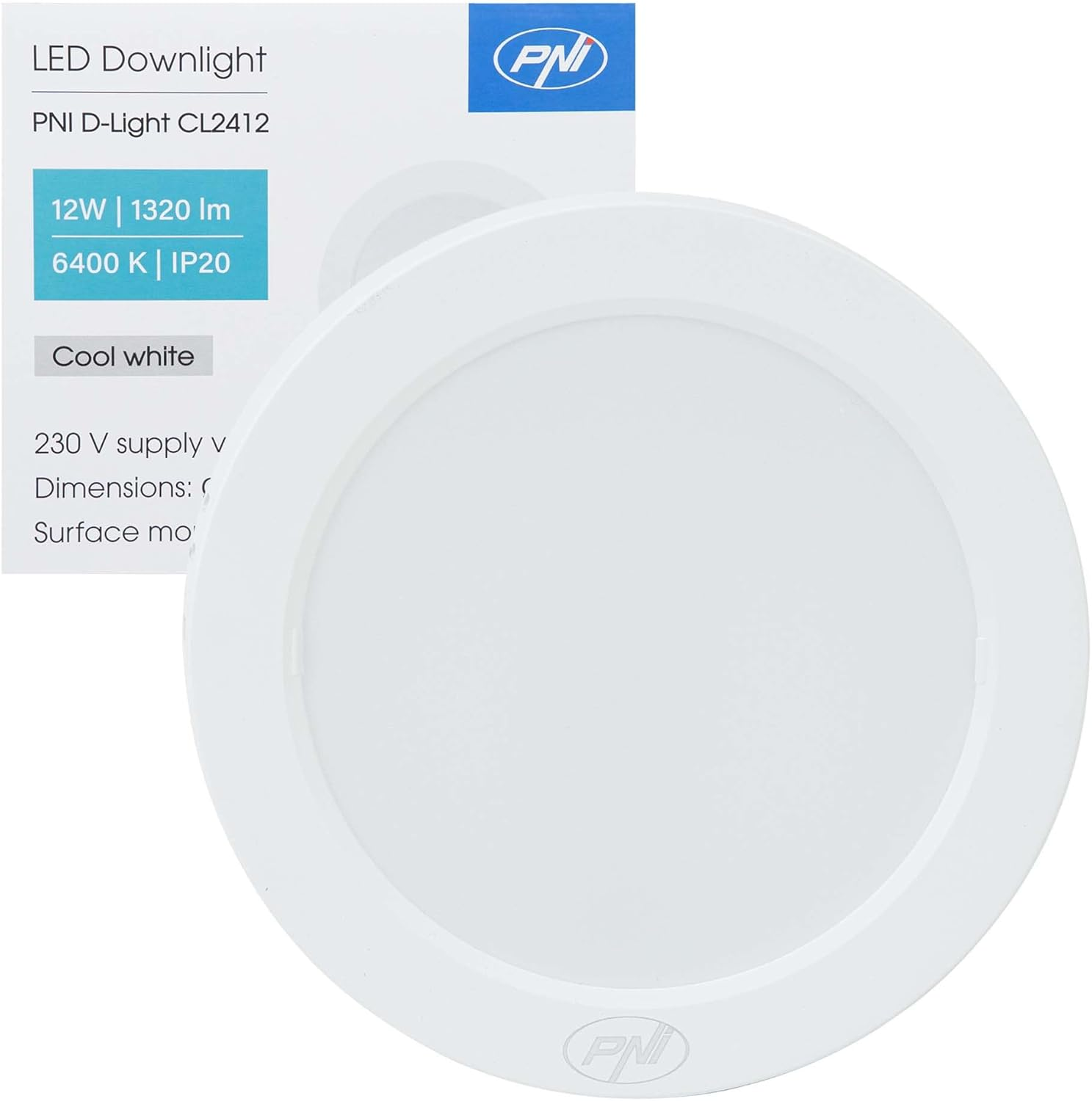 LED Ceiling Light PNI D-Light CL2412 12 W, Round, 16.7 Cm, 6400 K, Power Supply 230 V, 1320 Lm, White image number 4