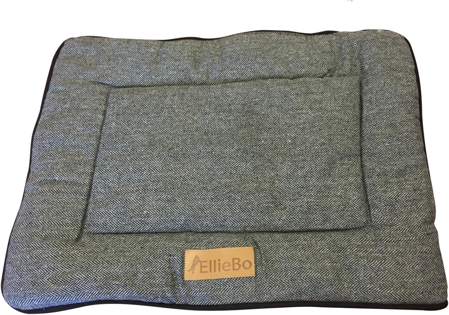 Ellie-Bo Reversible Tweed and Black Faux Fur Mat Bed for Small 24 Inch Dog Puppy Cages and Crates