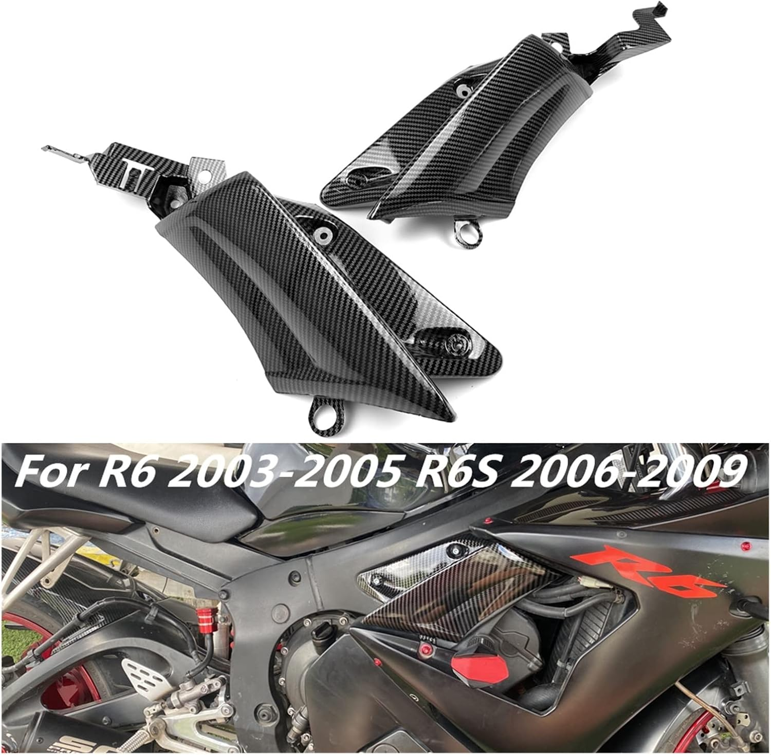 Motorbike Frame Fairings Fit for Yamaha YZF600 YZFR6 2003-2009 Motorcycle Carbon Fiber Fairing Frame Side Cover Panel Parts Replacement Upgrade Accessories image number 5