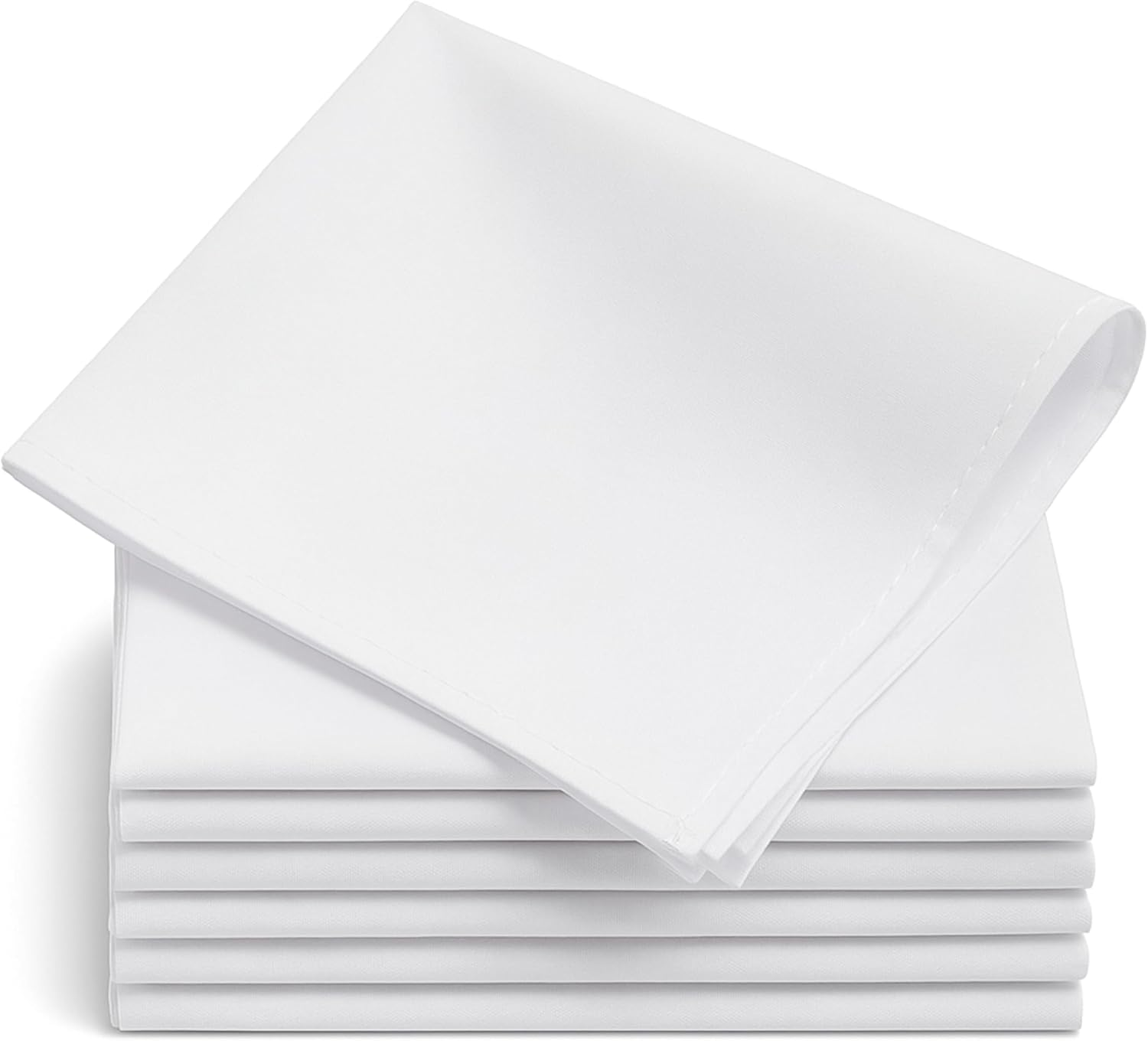 Dudu N Girlie Hemmed Stitch Men Cotton Handkerchief, 40 Cm X 40 Cm, 12-Piece, White image number 5