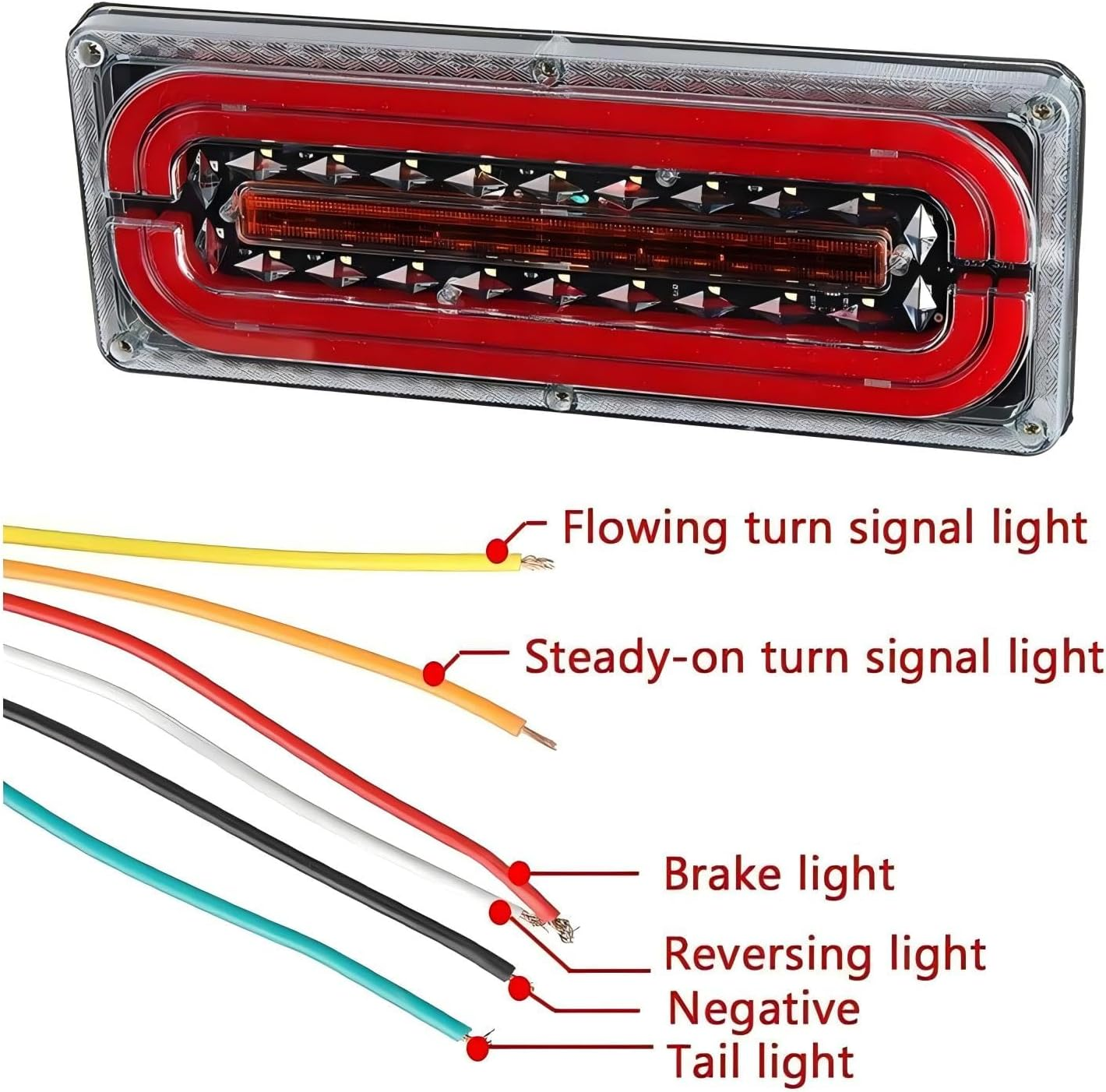 2 Pack LED Car Truck Tail Light, Rear Light, Stop Brake Indicator Signal Lamp, Fit for 24V Lorries, Trucks, Trailers image number 5