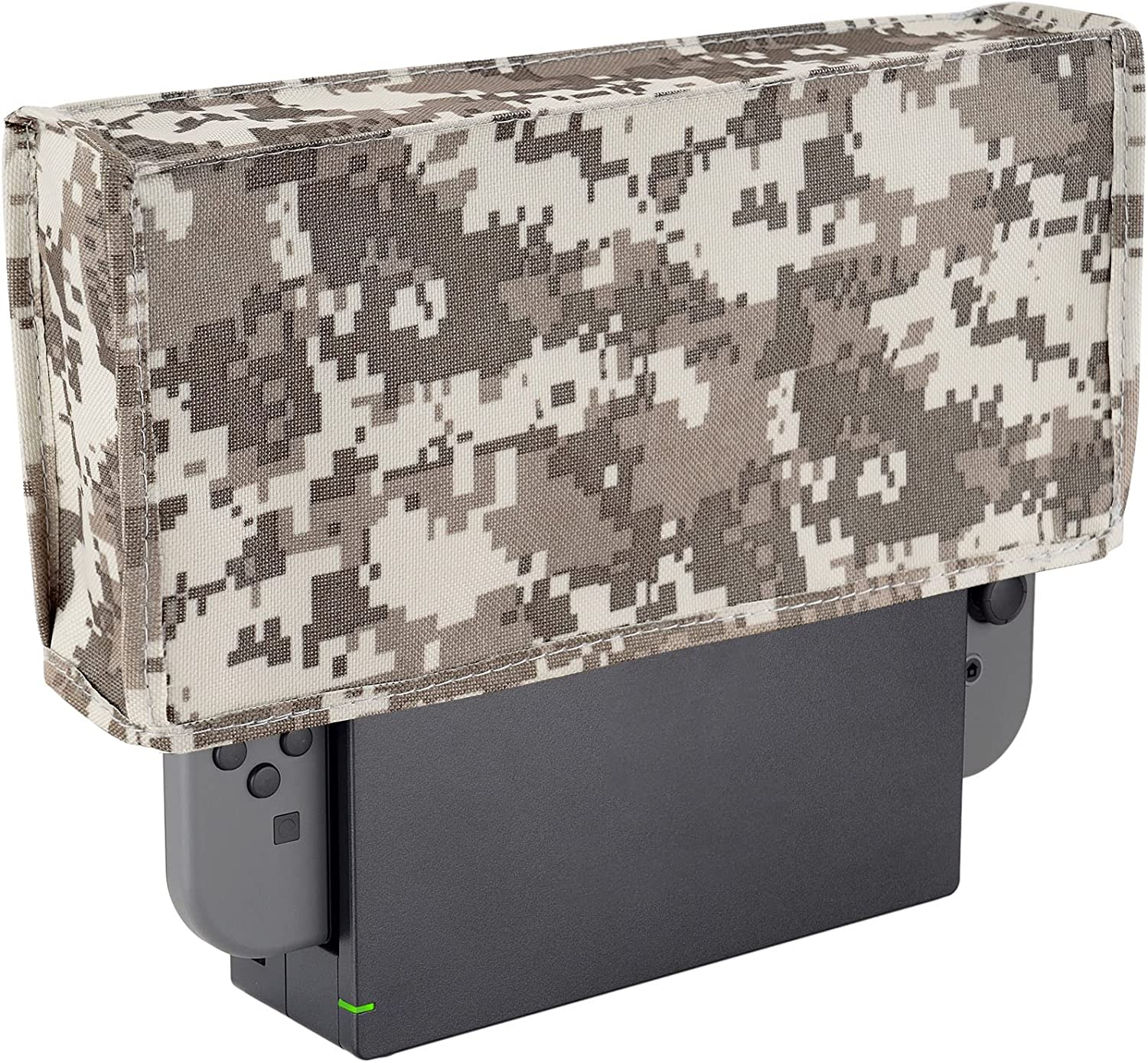 Playvital Nylon Dust Cover for Nintendo Switch, Dust Guard Dust Cover for Nintendo Switch OLED, anti Scratch Waterproof Cover Sleeve for Nintendo Switch & Switch OLED Dock - Black Light Gray Trim