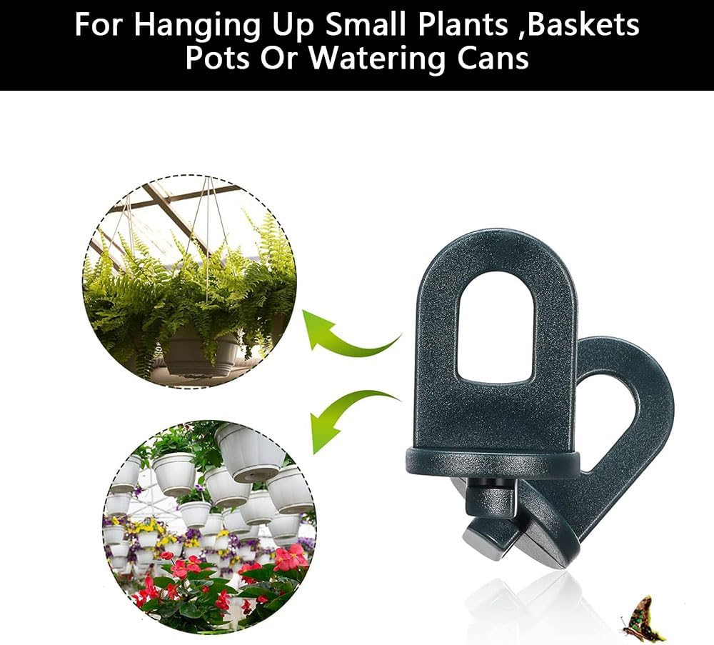 50-Pack Greenhouse Hooks and Twist Clips with S-Shaped Hangers &ndash; for Outdoor Garden, Netting, Shading, and Hanging Pots &ndash; Durable Plastic & Stainless Steel Fixing Clamps