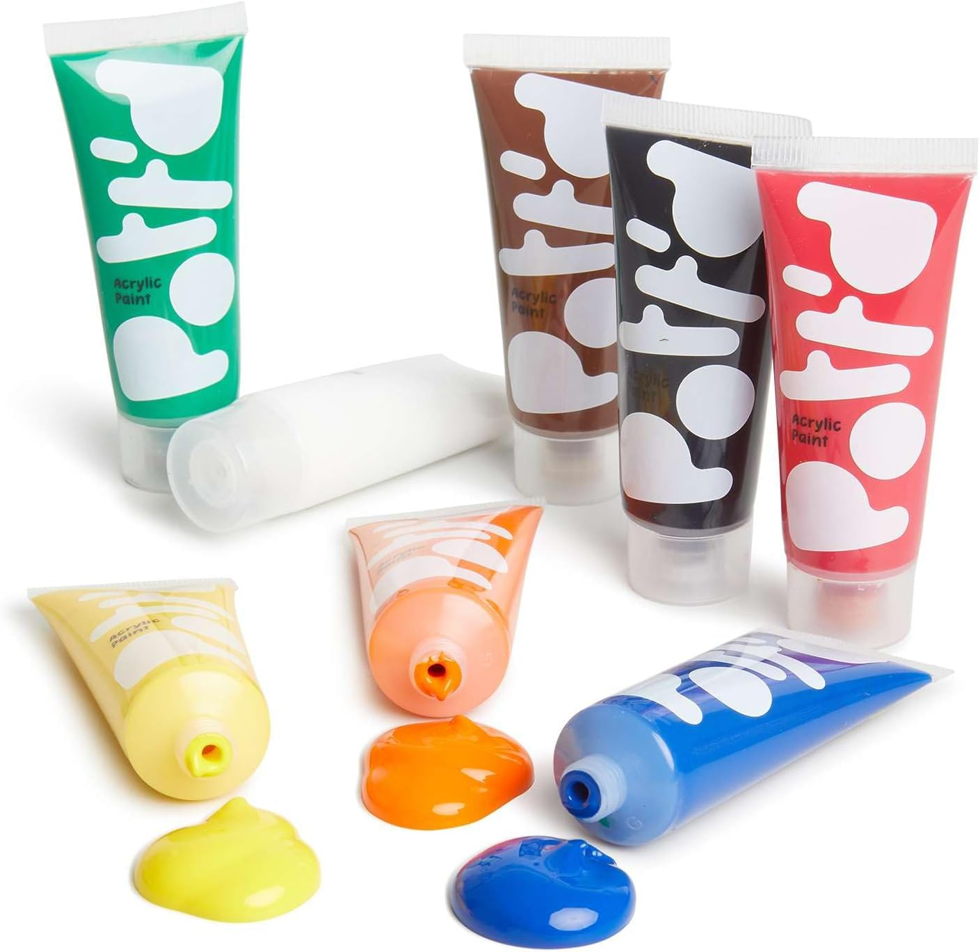 Pott'D&trade; Premium Acrylic Pottery Paints for Adults, Paint Set, Pottery Painting Kit for Air-Dry Clay - Regular Paints - Glitter Paints image number 3