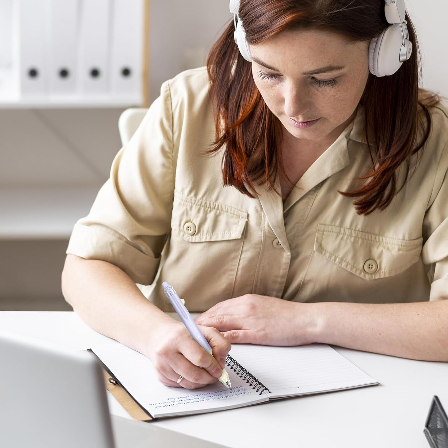 BAYTORY Pastel Erasable Gel Pens, 6Pcs Blue Ink Pens & 6Pcs Refills, Aesthetic Rub Out Pens Blue Ink with Eraser, Smooth Writing Pen for Home School and Office Supplies（Ball Eraser） image number 5