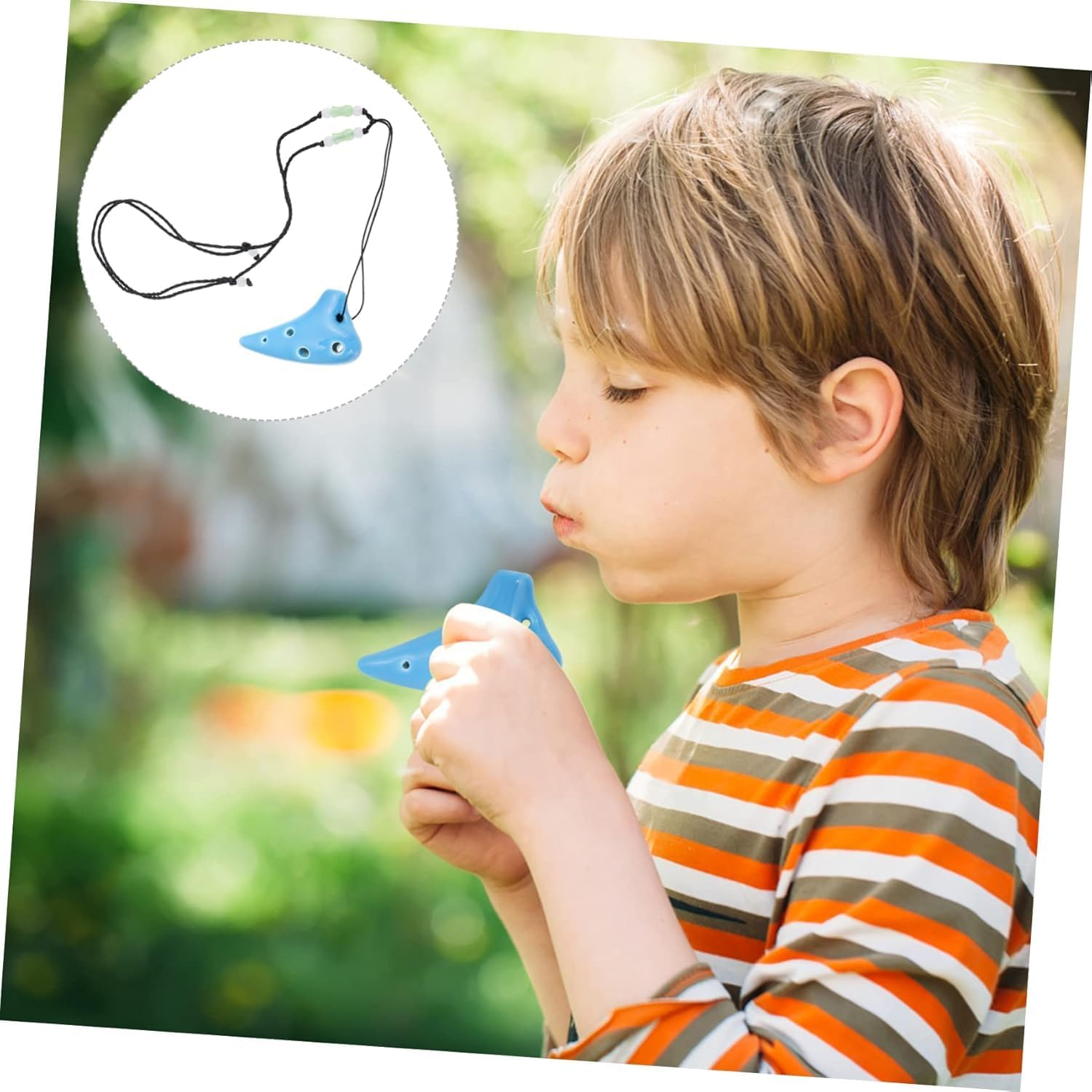 2Pcs Mini Ocarina Necklace Lightweight Musical Instrument for Beginners Easy Play Wind Instrument Lovers Practice Portable Ceramic Flute Pendant image number 6