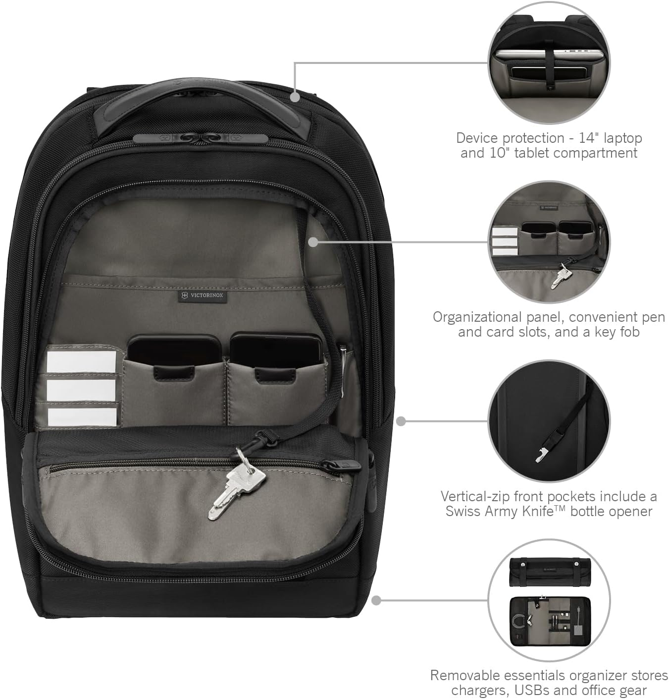 Victorinox Backpacks & Messengers, Black, 16 In, Backpacks & Messengers