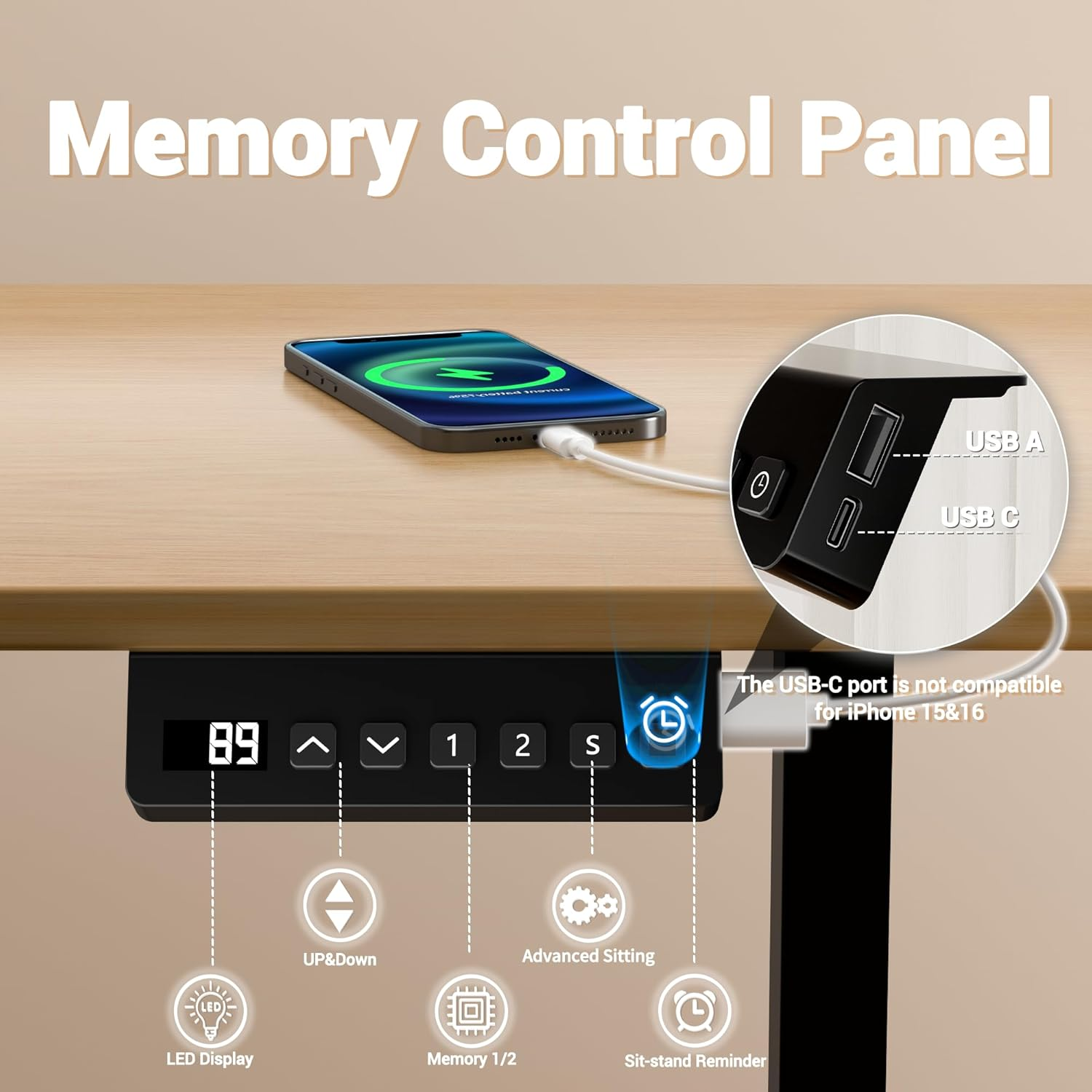 ERGOMAKER Height Adjustable Standing Desk Frame without Desktop, Dual Motor Three-Stage Electric Frame with Automatic Memory Smart Handset (3 Stage|Dual Motor, Black) image number 3